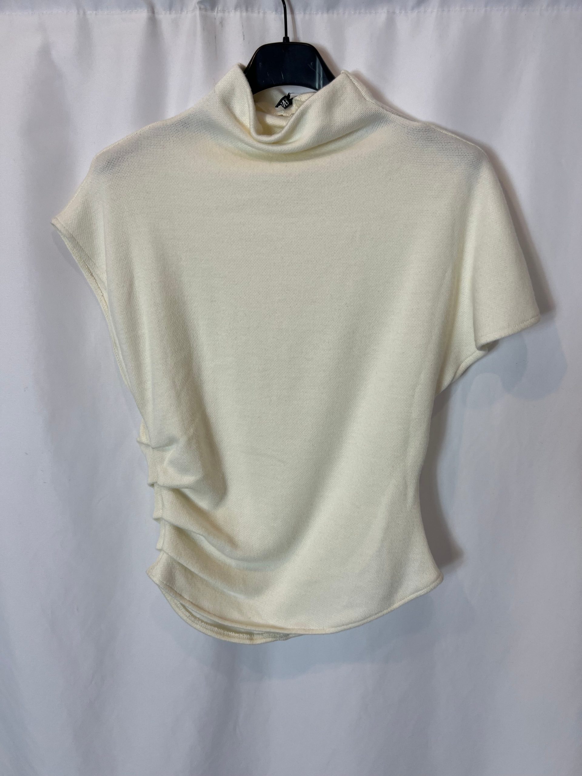 ZARA. Top color crudo beige fruncidos. T S