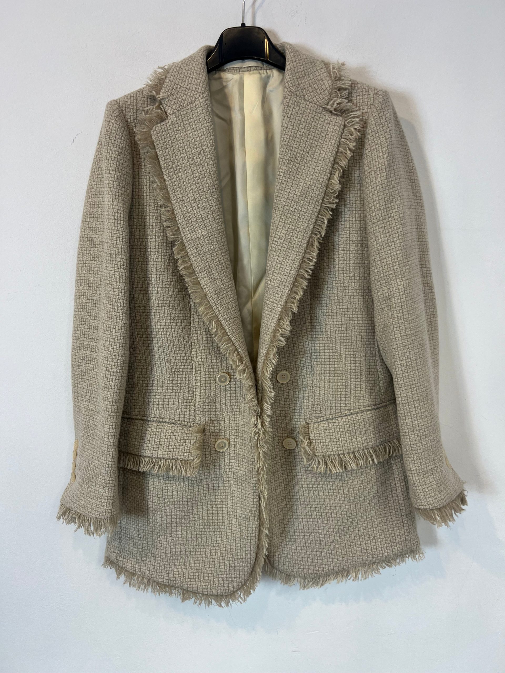 B CORNER. Blazer beige tweed . T M