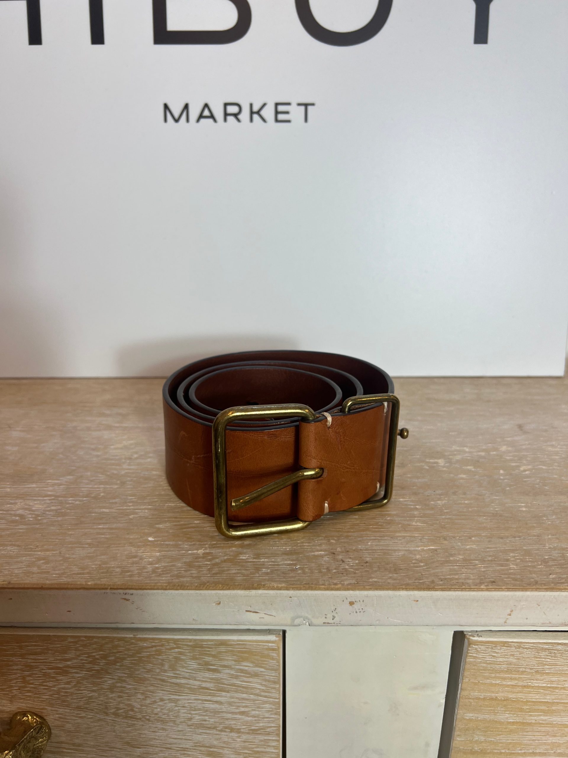 COMPTOIR DES COTONNIERS. Cinturón piel marrón. T 1 (S)