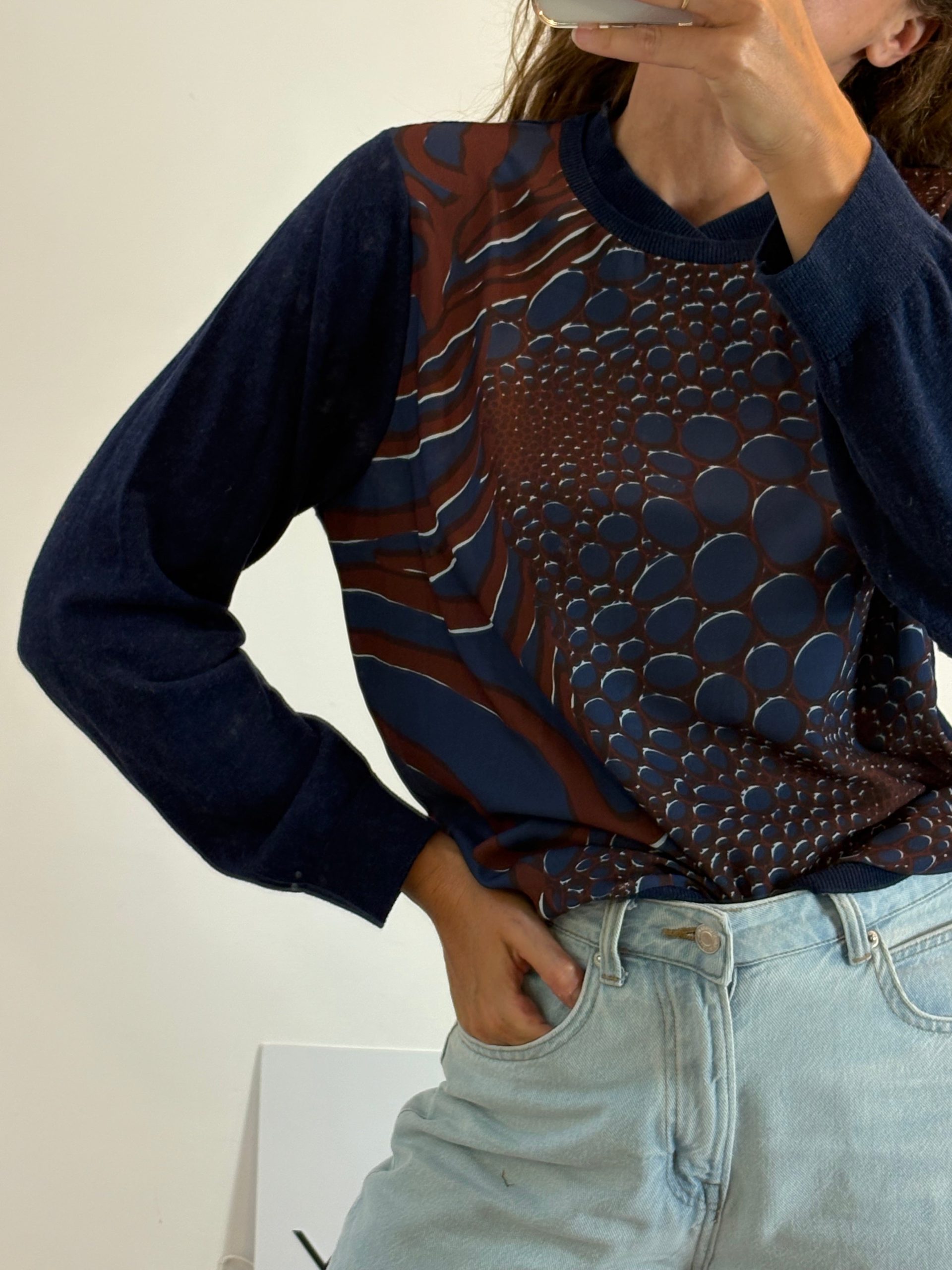 ADOLFO DOMINGUEZ. Jersey azul mezcla. T M