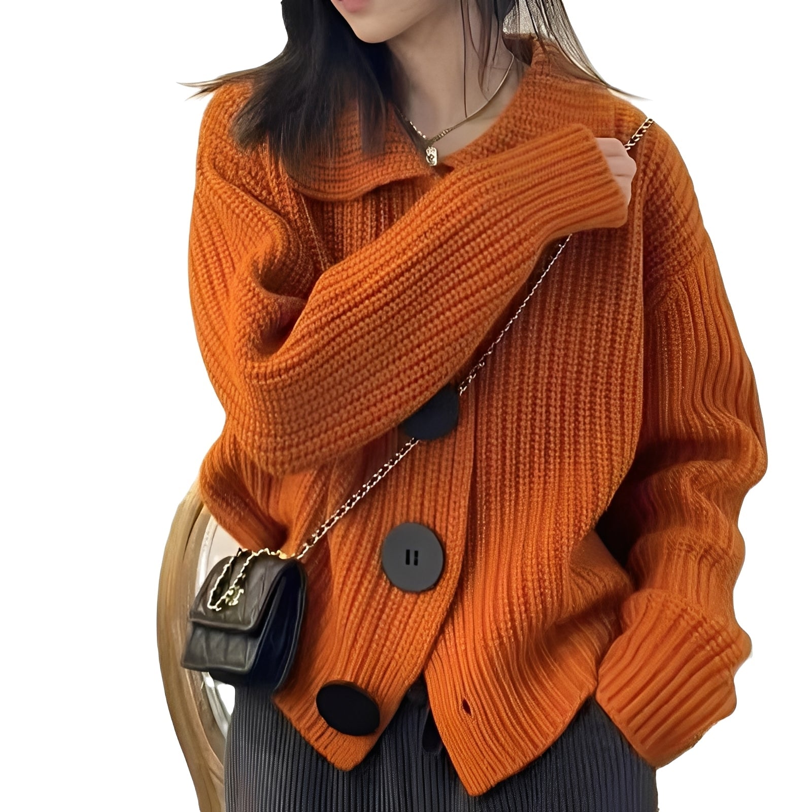 Alexus - Cardigan suelto con botonadura para mujeres