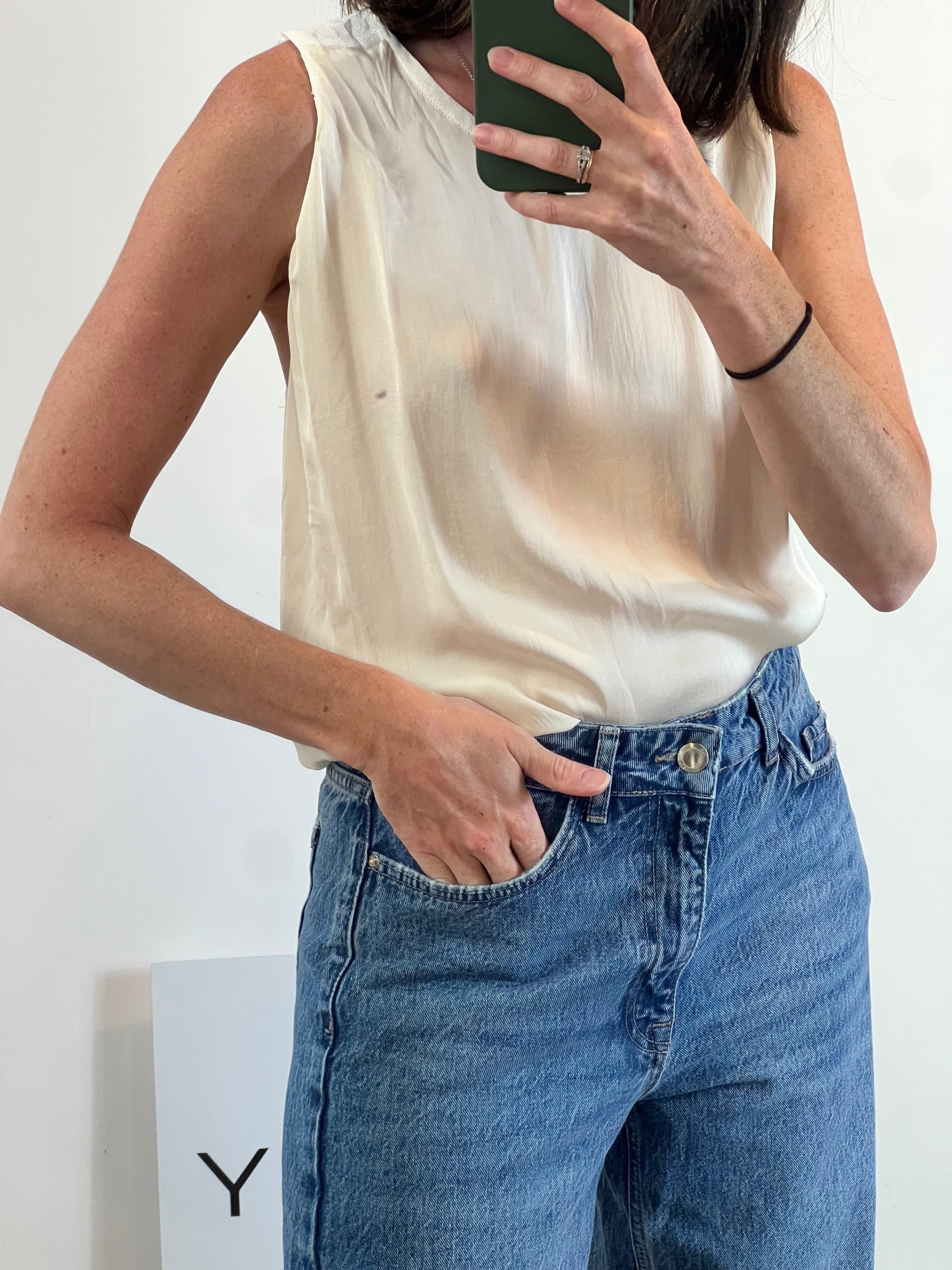 BLUMARINE. Top doble textura seda. T M/L