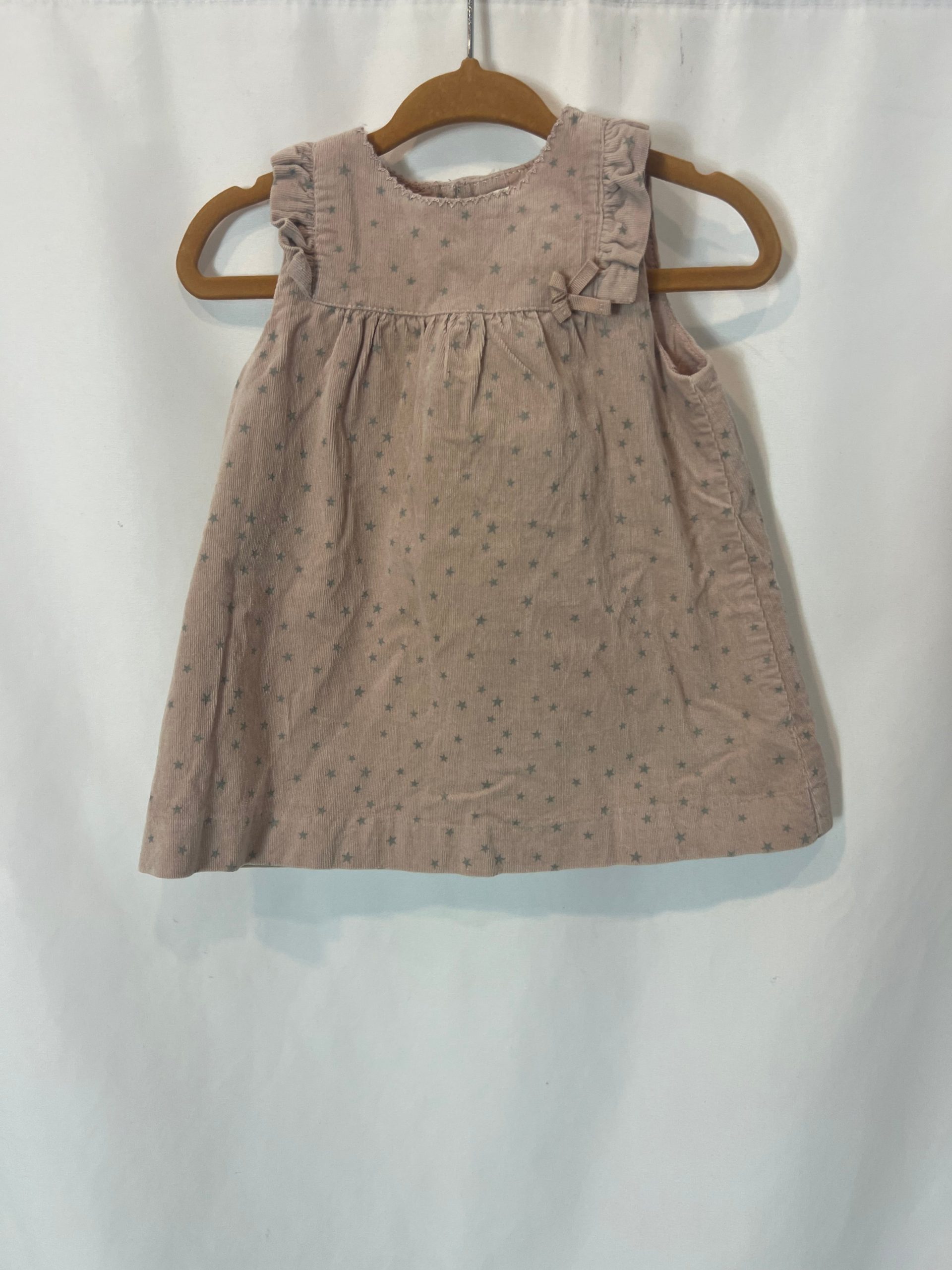 ZARA KIDS. Vestido rosa estampado estrellas. T 3-6 meses
