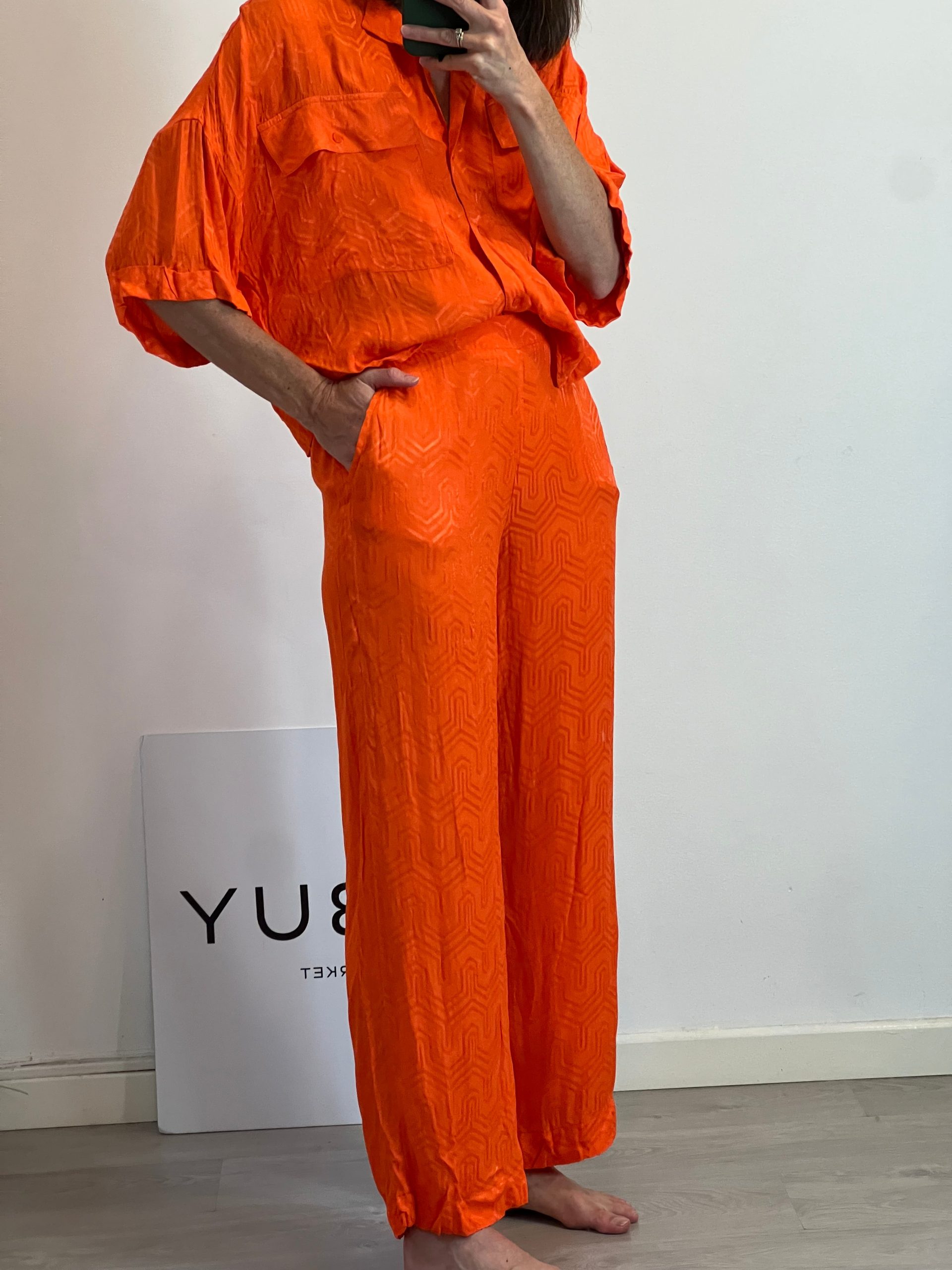 SCALPERS. Conjunto naranja estampado T.xs/s