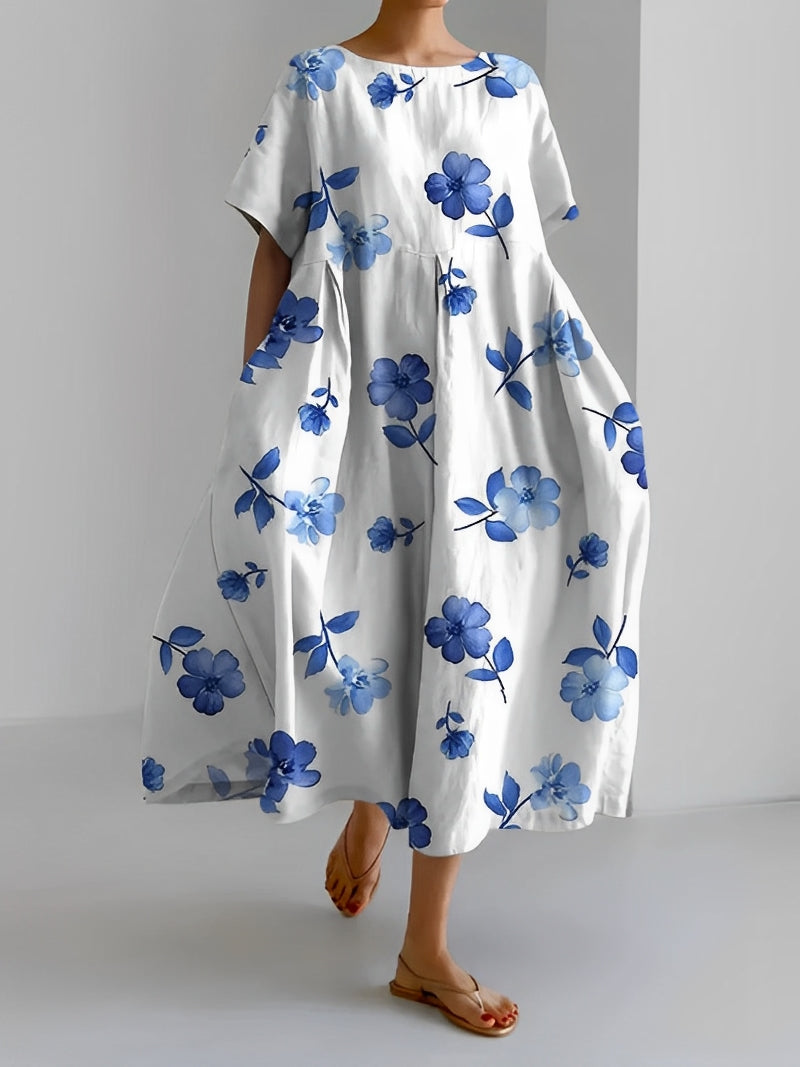 Sherry - Elegante vestido holgadamente cortado con estampado para mujeres