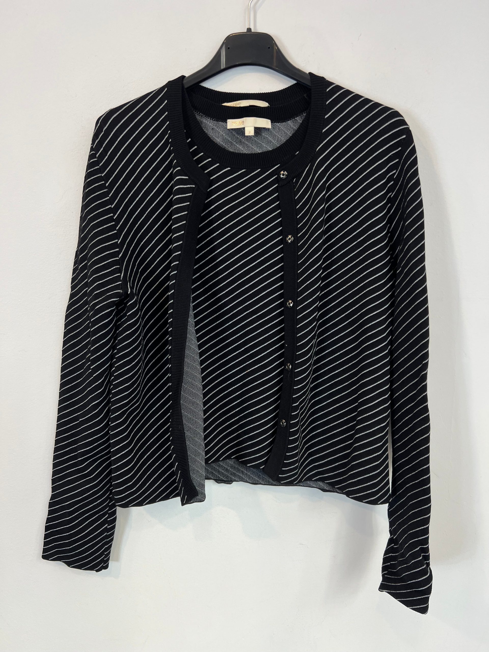 MAJE. Conjunto punto elástico rayas. T 2 (S/M)