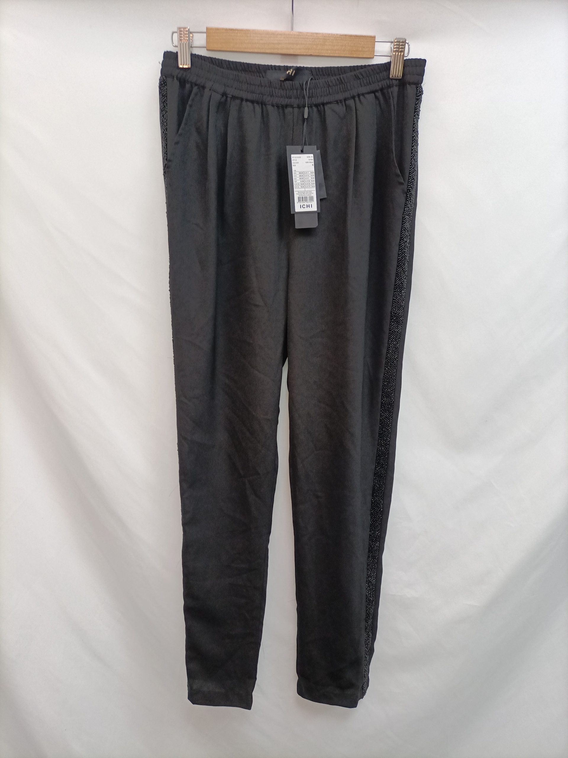 ICHI. pantalón Fluido negro T.s