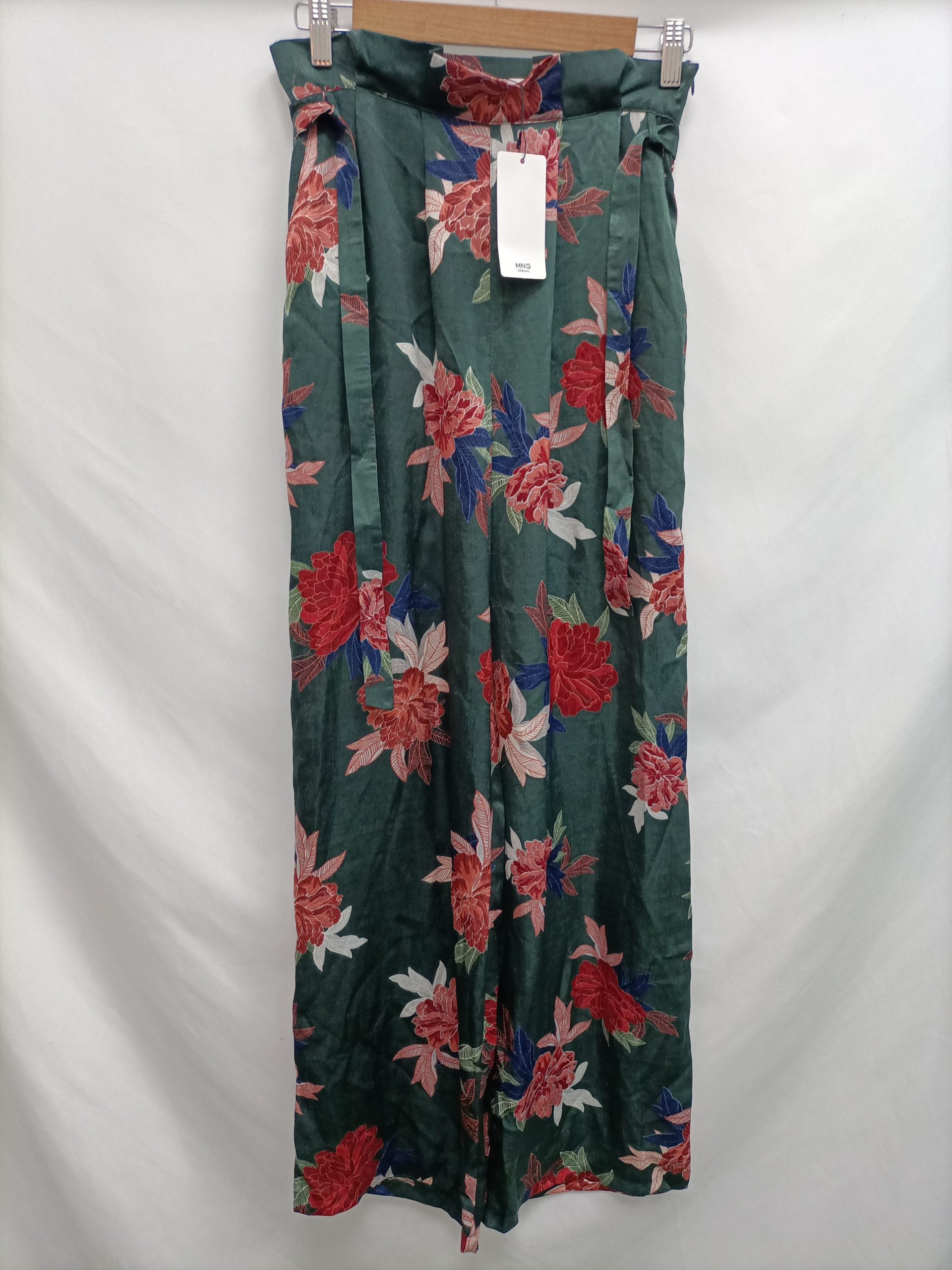 MANGO. Pantalón Palazzo flores T.s