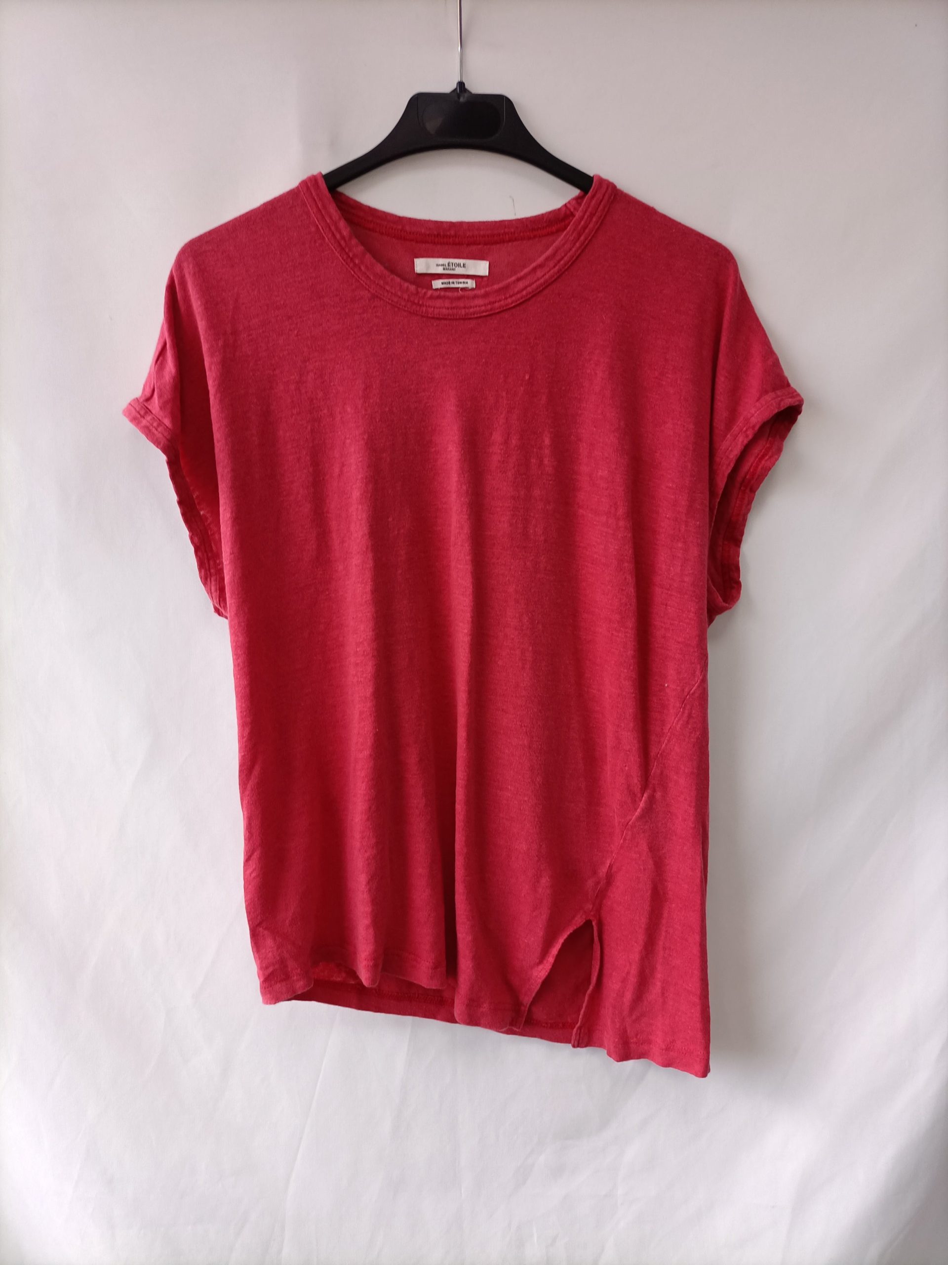 ISABEL MARANT ÉTOILE. Camiseta rosa lino T.s