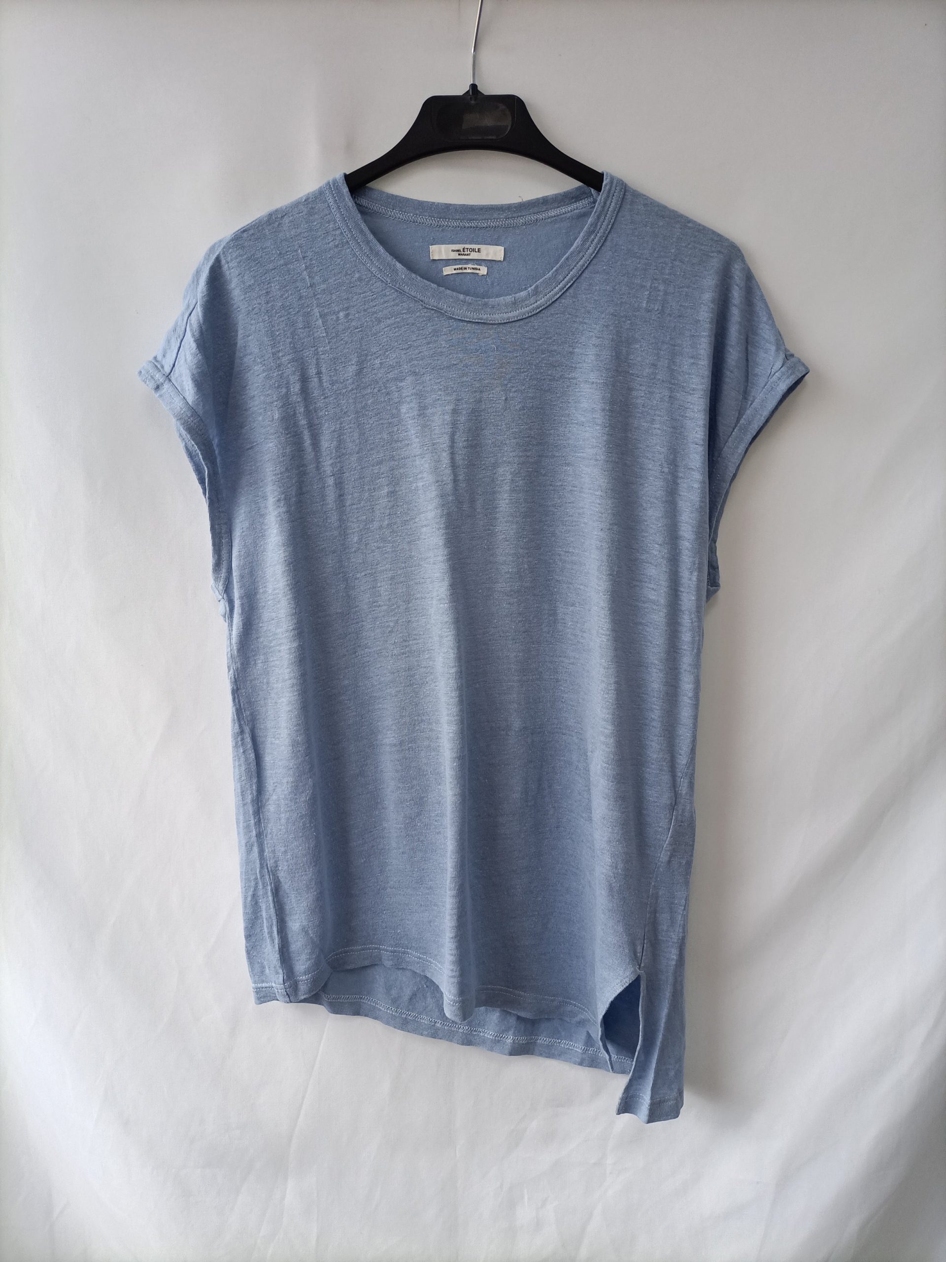ISABEL MARANT ÉTOILE. Camiseta azul lino T.s