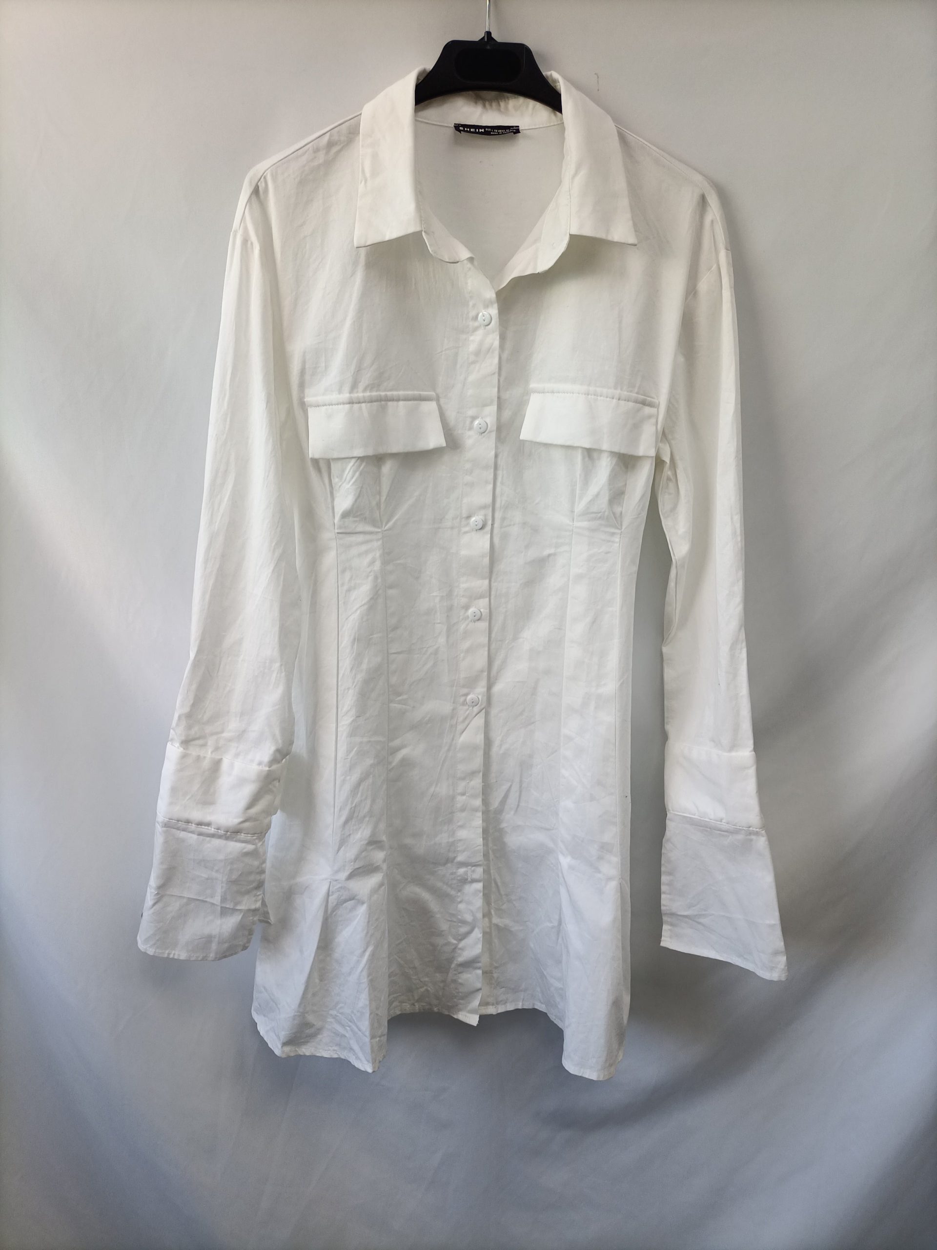 SHEIN. Vestido blanco Camisero T.l