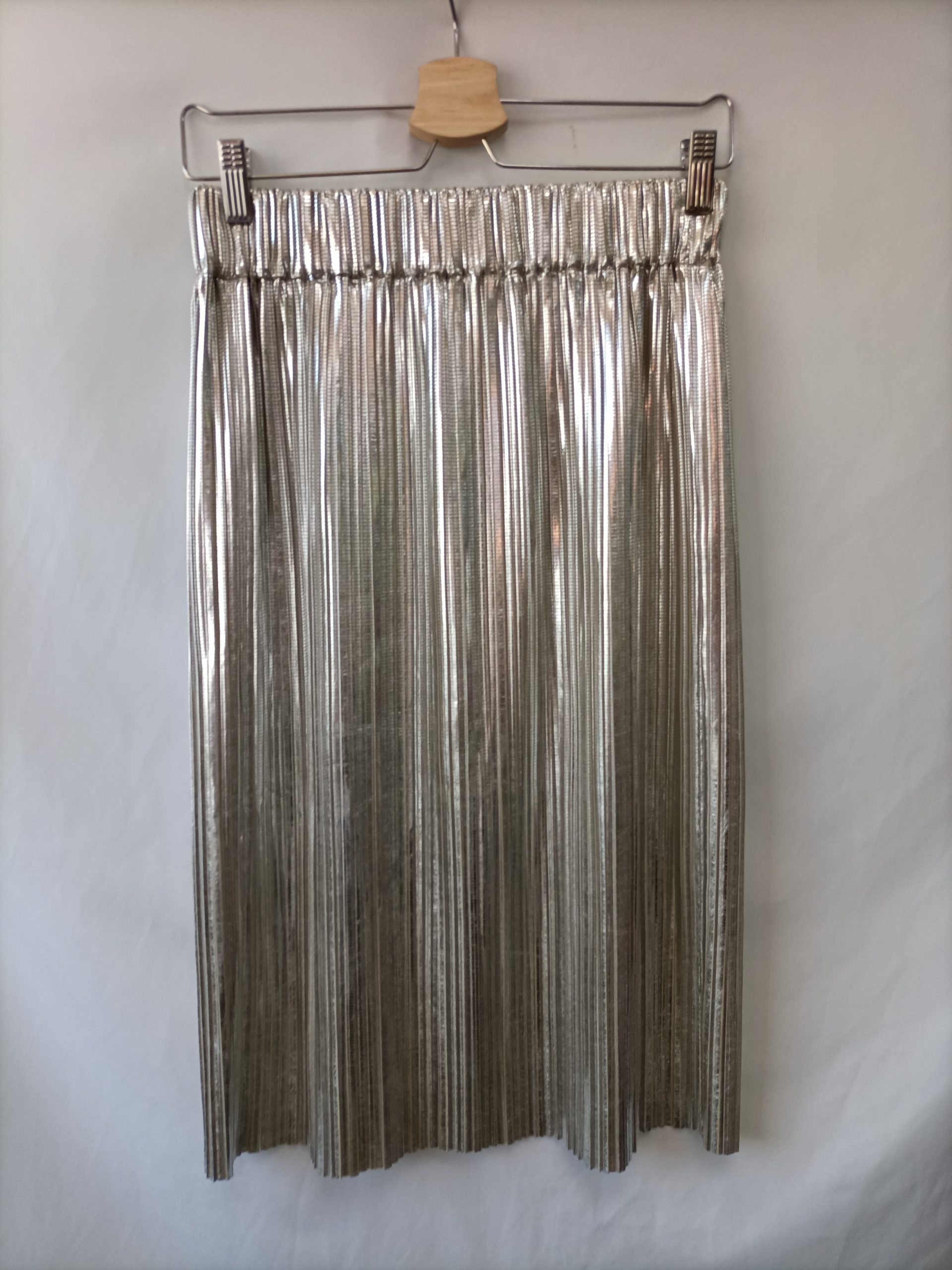 ISABEL MARANT. Falda midi plateada T. 36