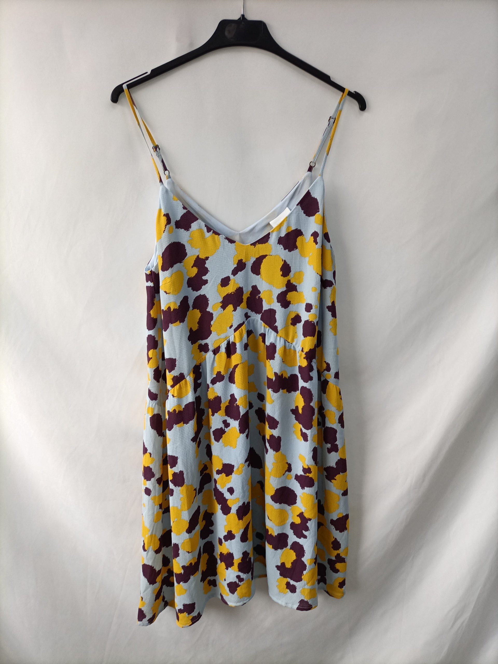 VILA. Vestido corto azul estampado T.m