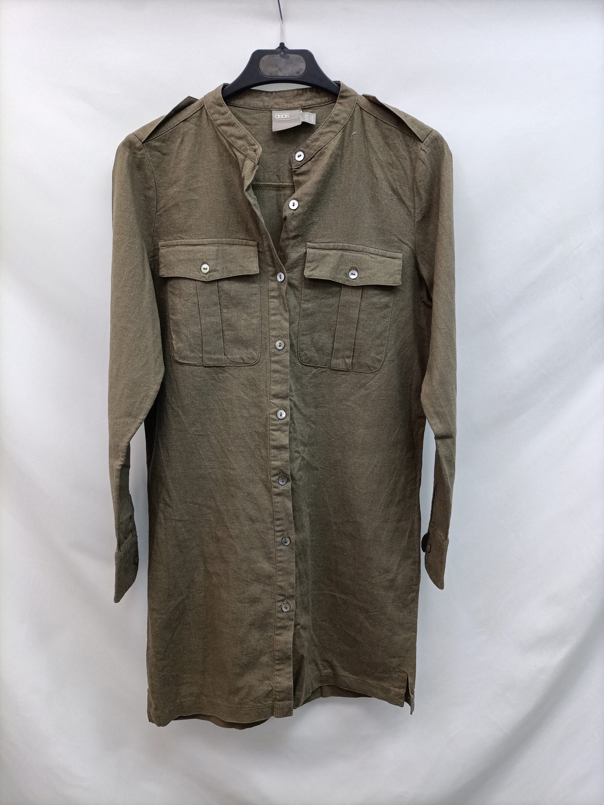 ASOS. Vestido camisero lino T32