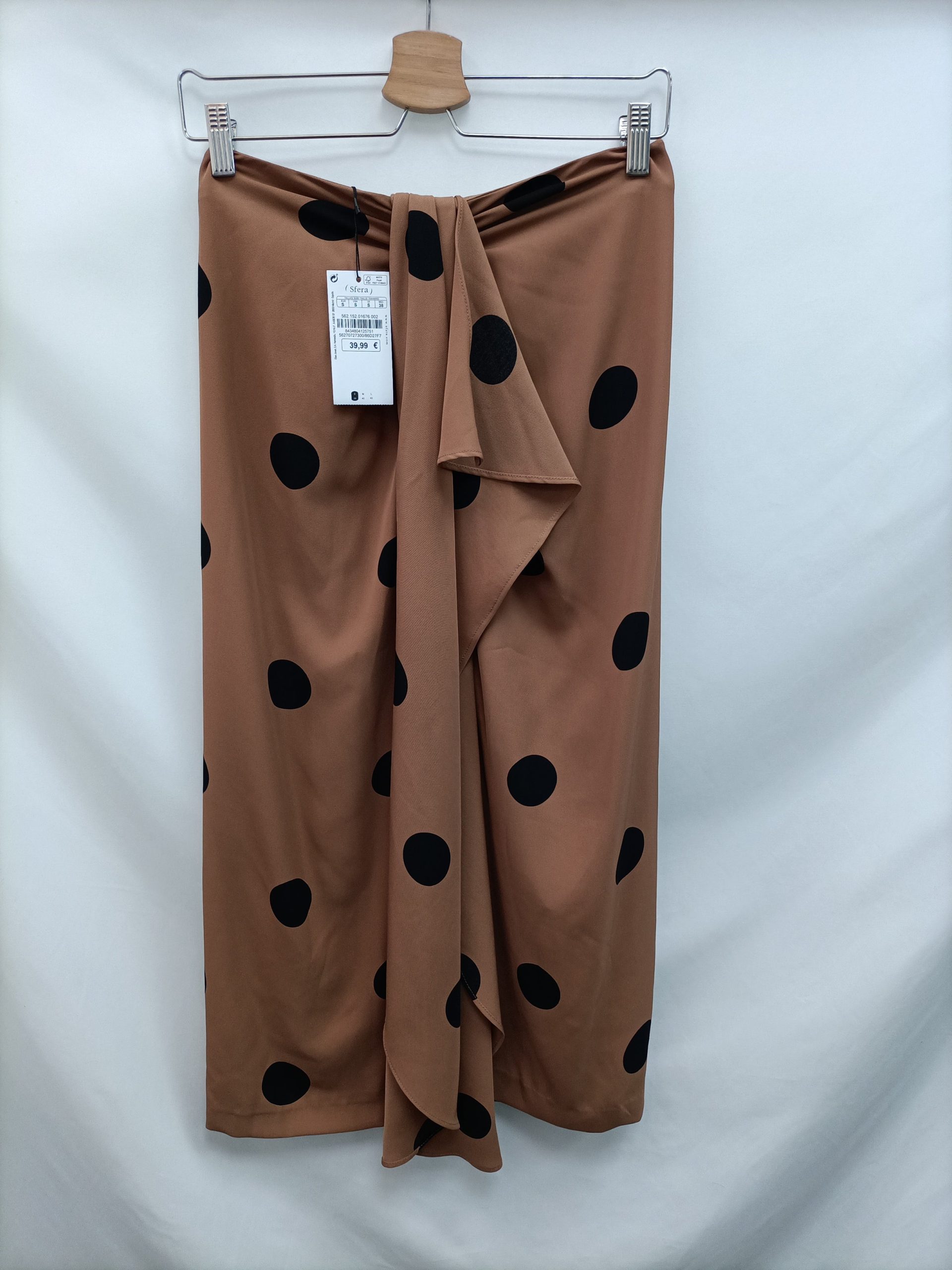 SFERA. Falda midi lunares T.s