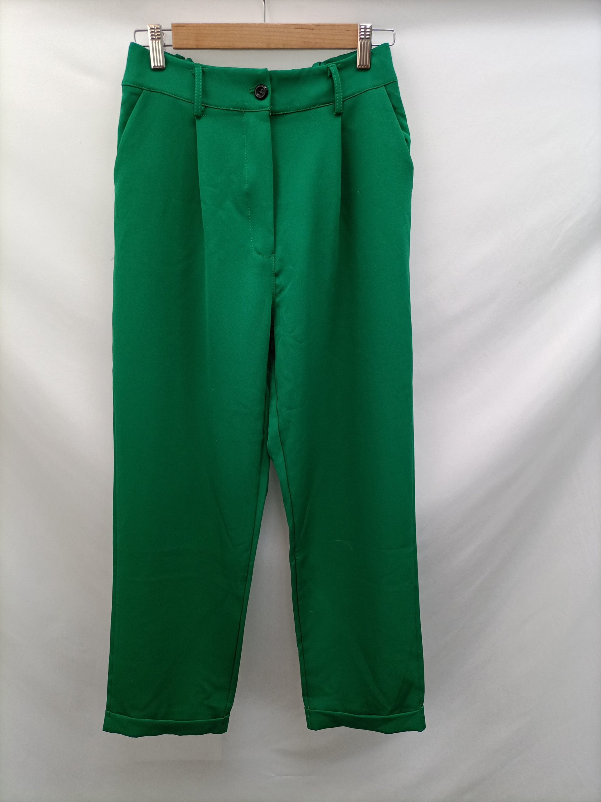 VALENTINA. Pantalón Fluido verde T.l