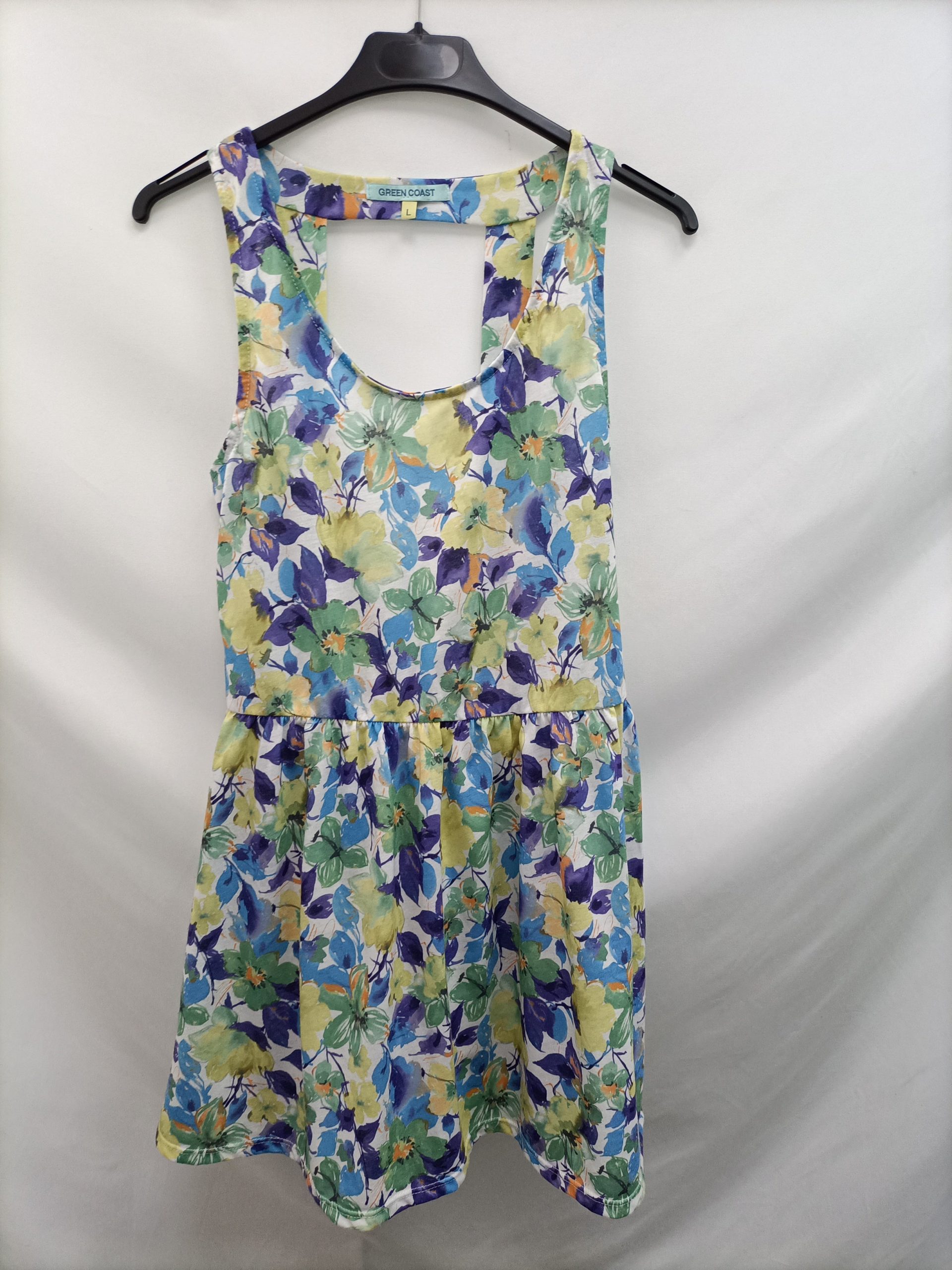 GREEN COAST. Vestido corto flores T.l