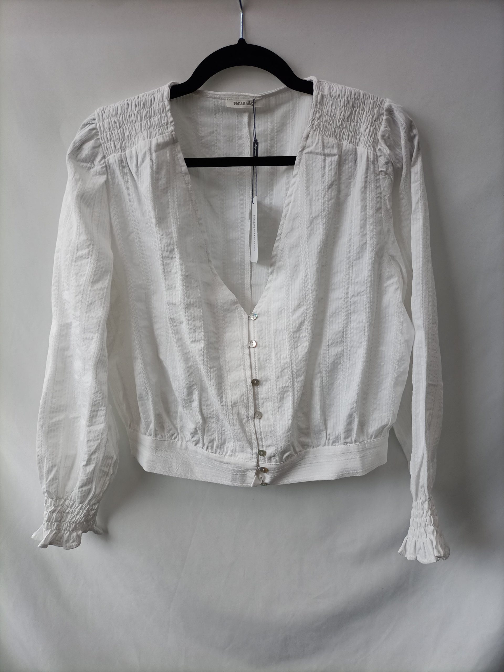 RENATTA&CO. Blusa blanca textura T.m
