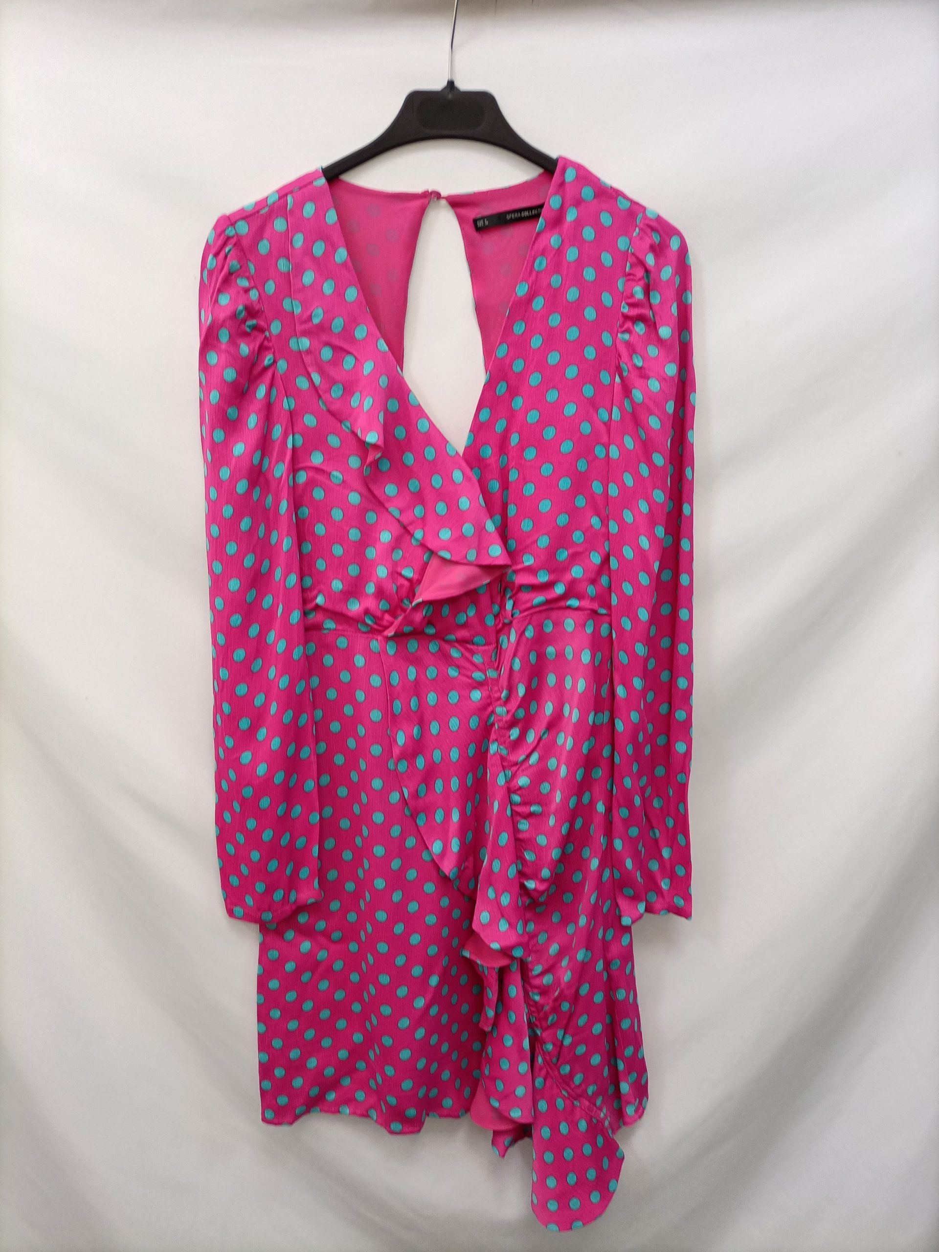 SFERA. Vestido rosa lunares T.s