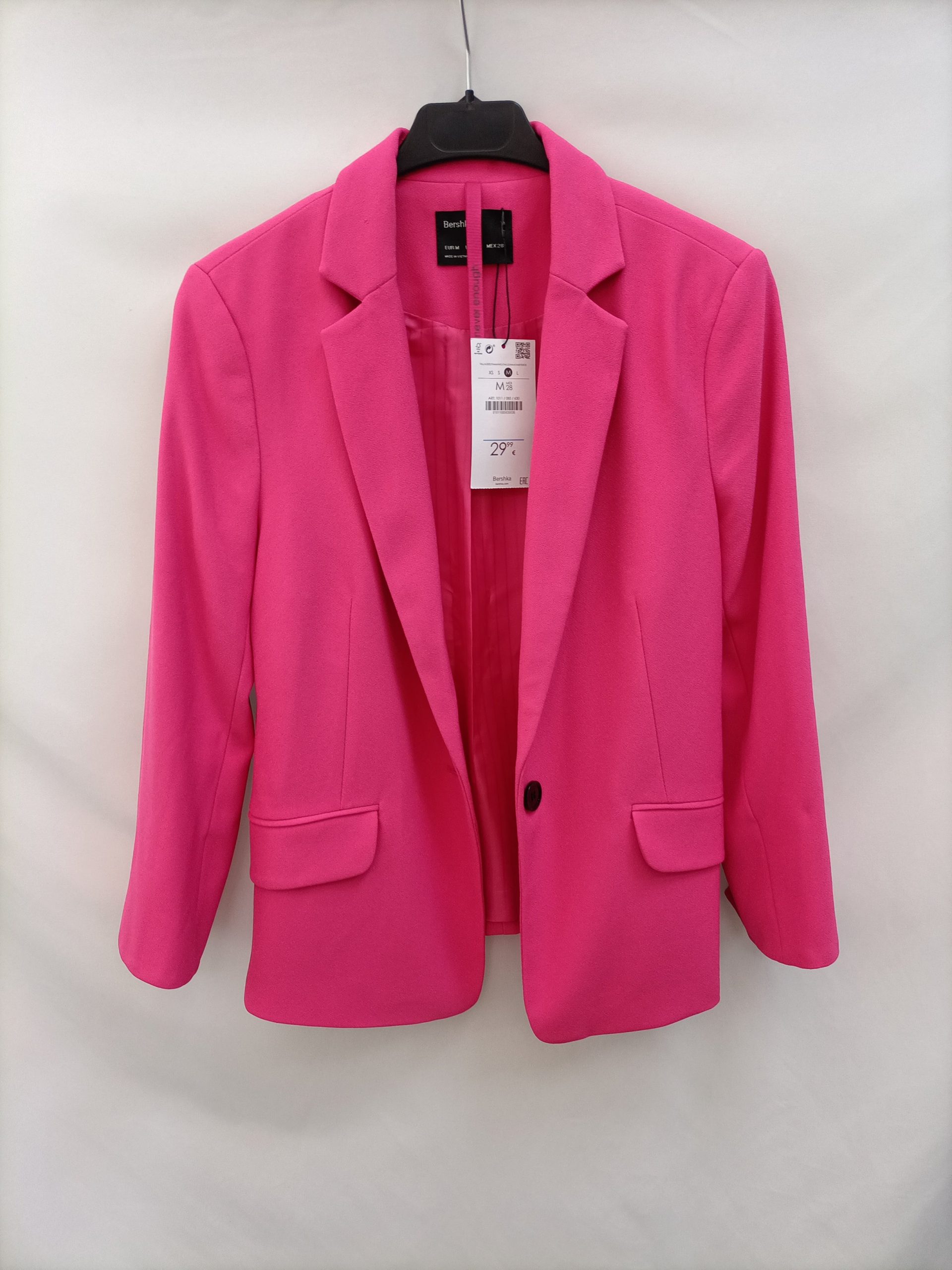 BERSHKA. Blazer fluida rosa T.m