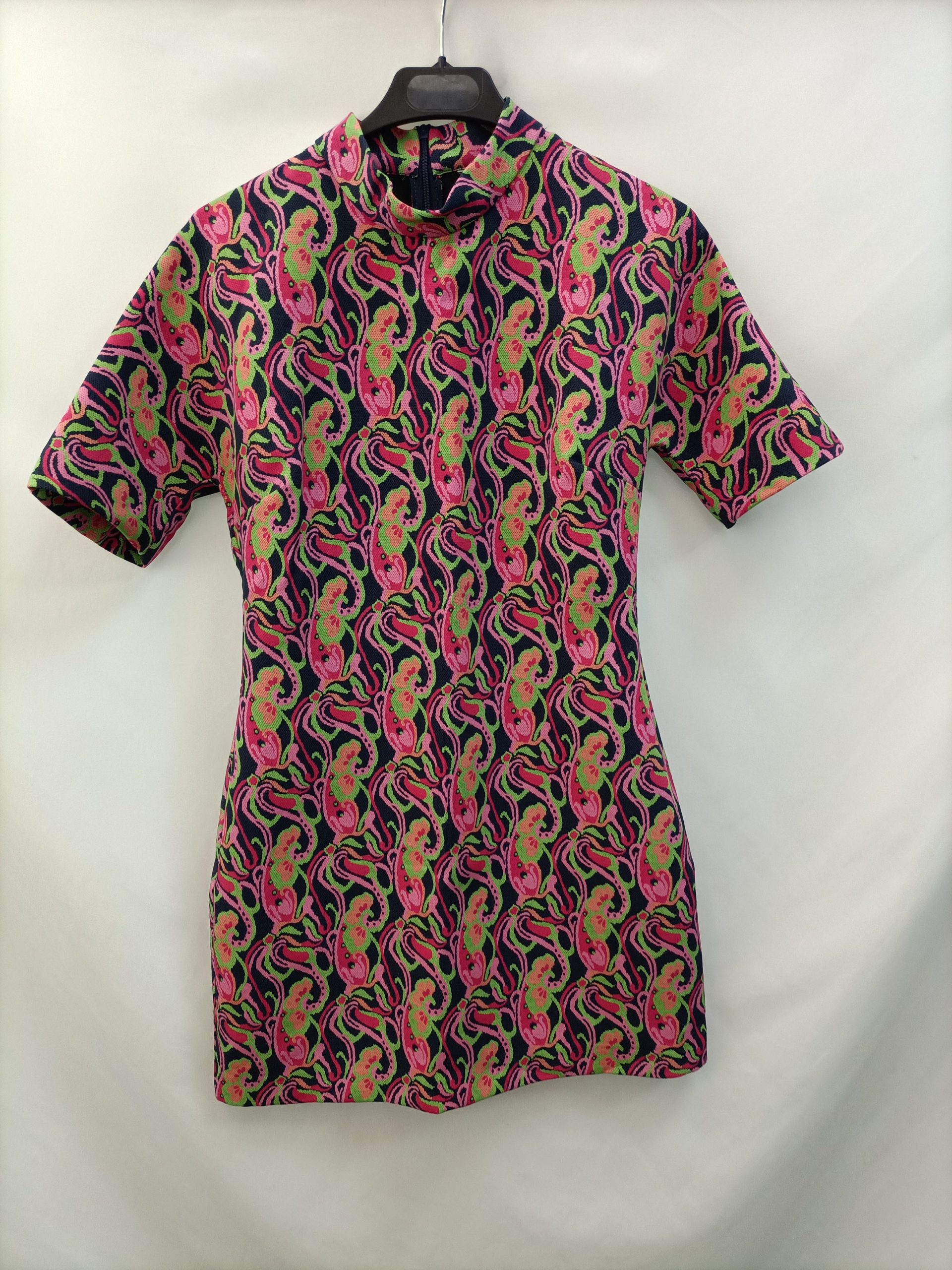 ZARA.Vestido tejido neopreno T.S