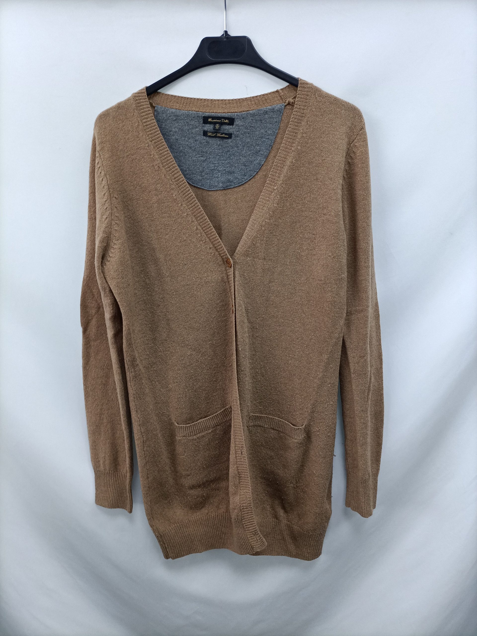 MASSIMO DUTTI. Rebeca camel lana T.m