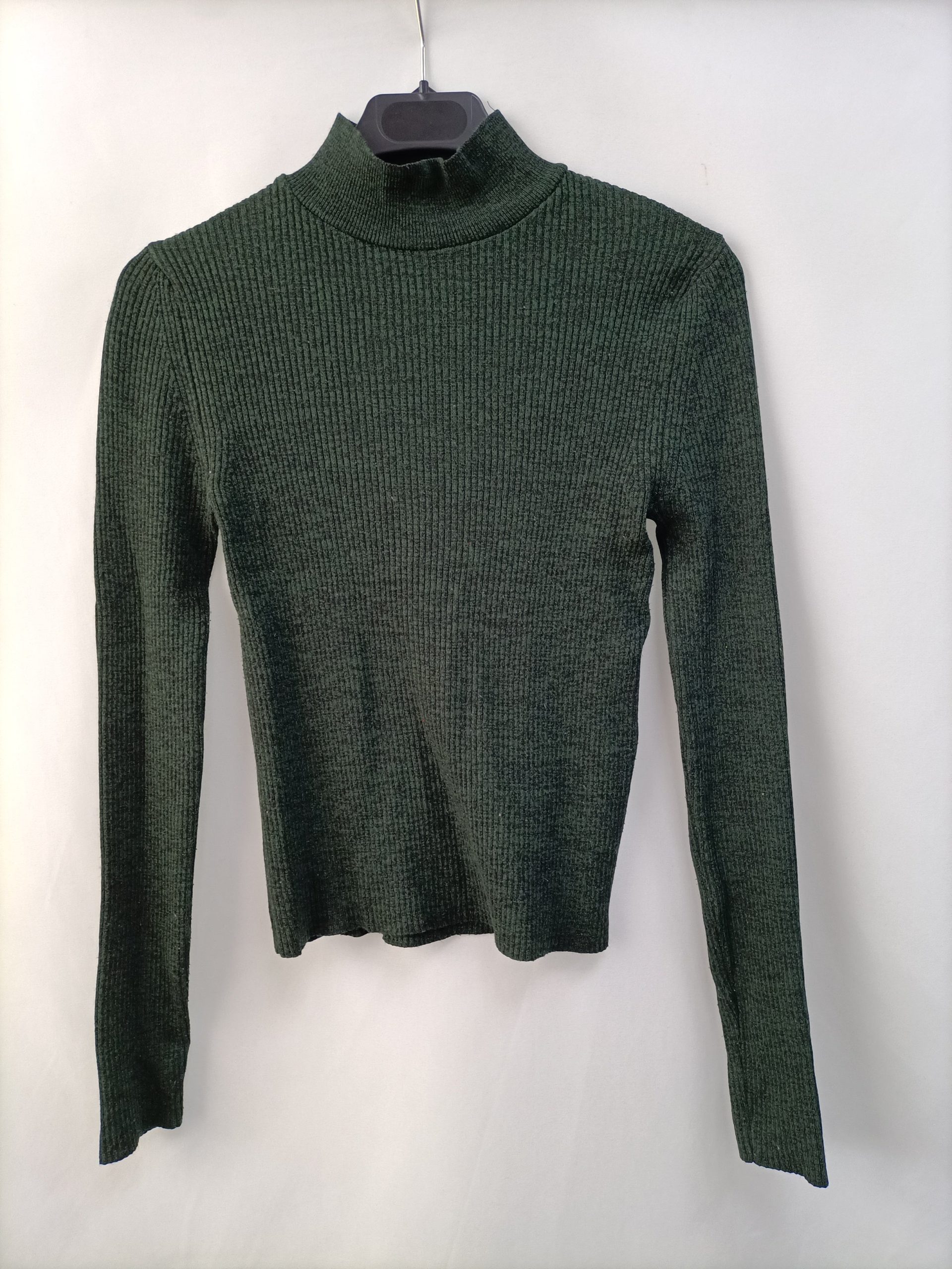 ZARA.Jersey fino punto verde T.S