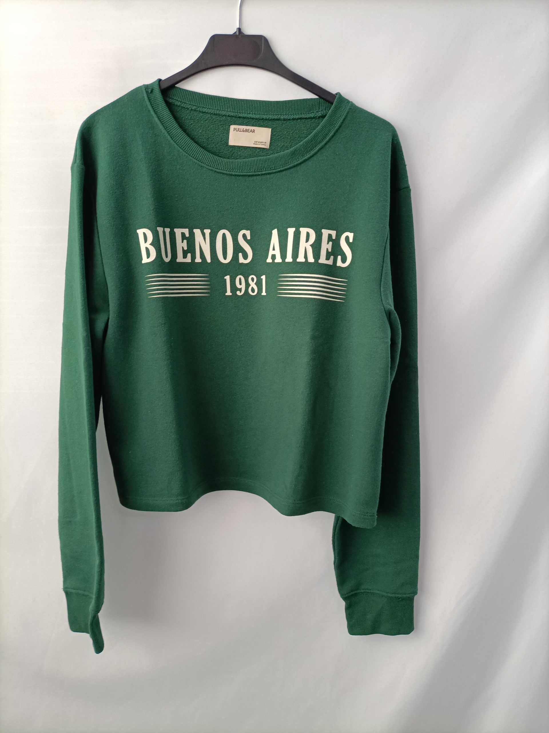 PULL&BEAR. Sudadera verde T.m