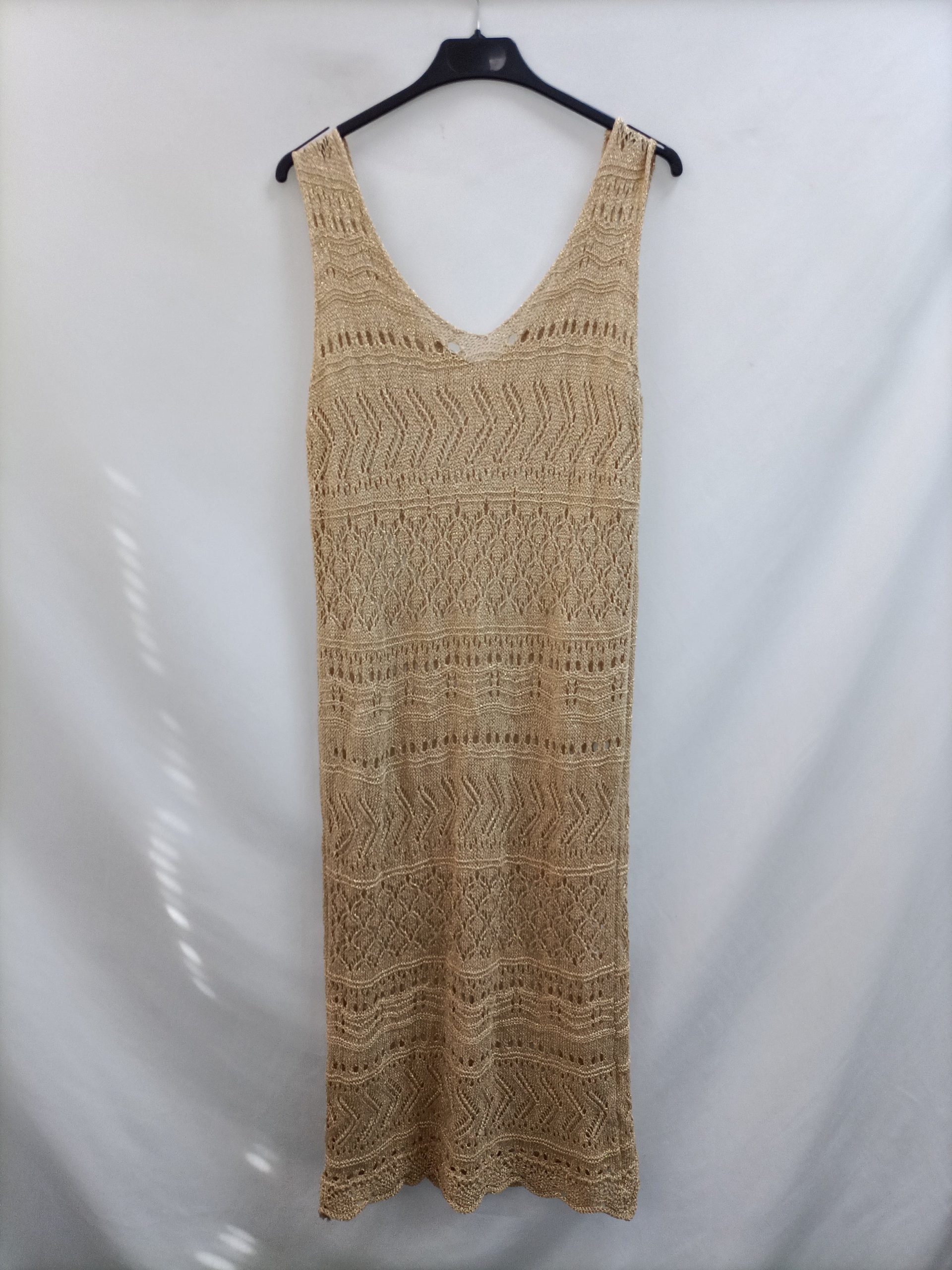 OTRAS. Vestido midi dorado TU(S/M)