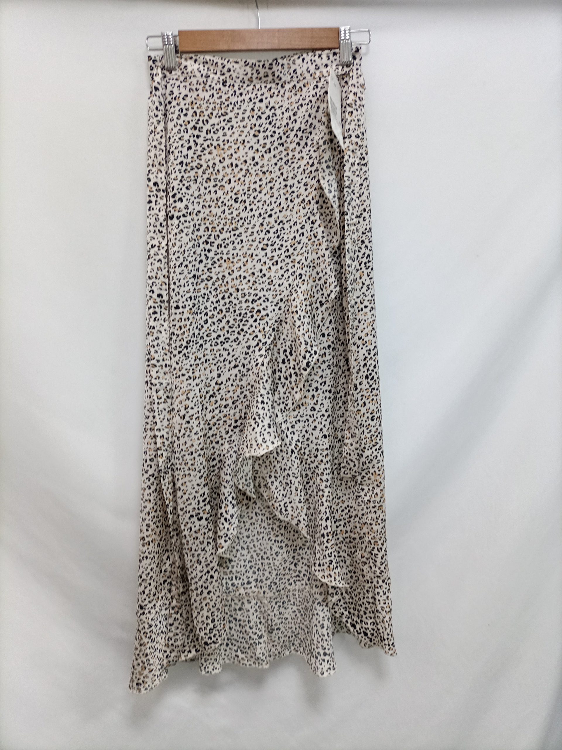 H&M. Falda beige anima print T.xs/s