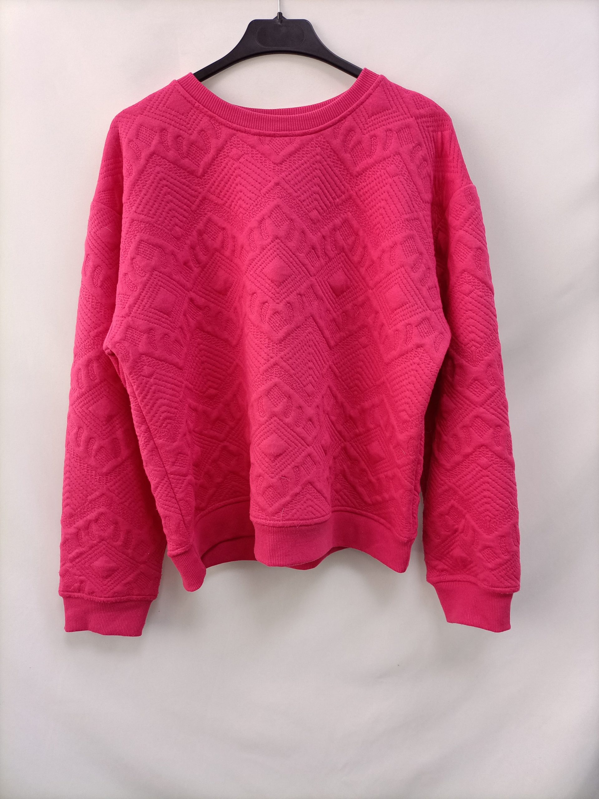ZARA. Sudadera rosa textura T.m