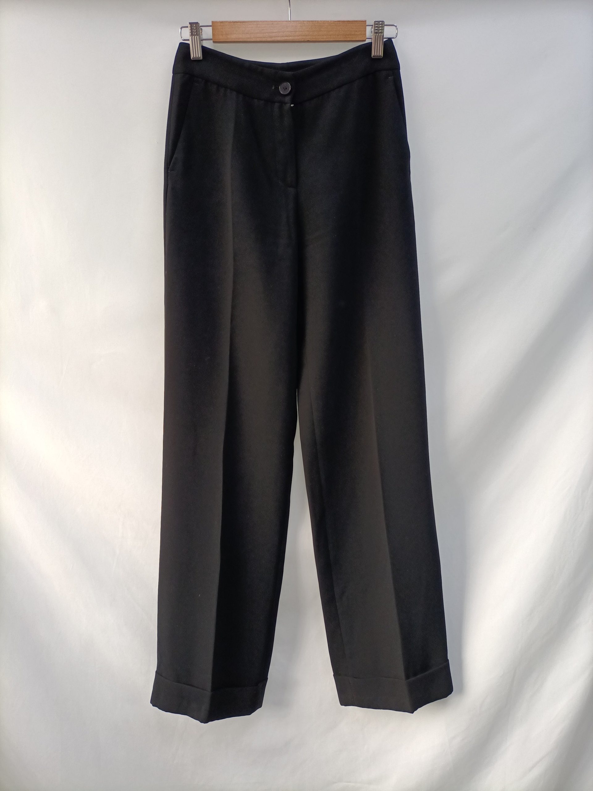 ADOLFO DOMÍNGUEZ.Pantalones palazzo negros T.34