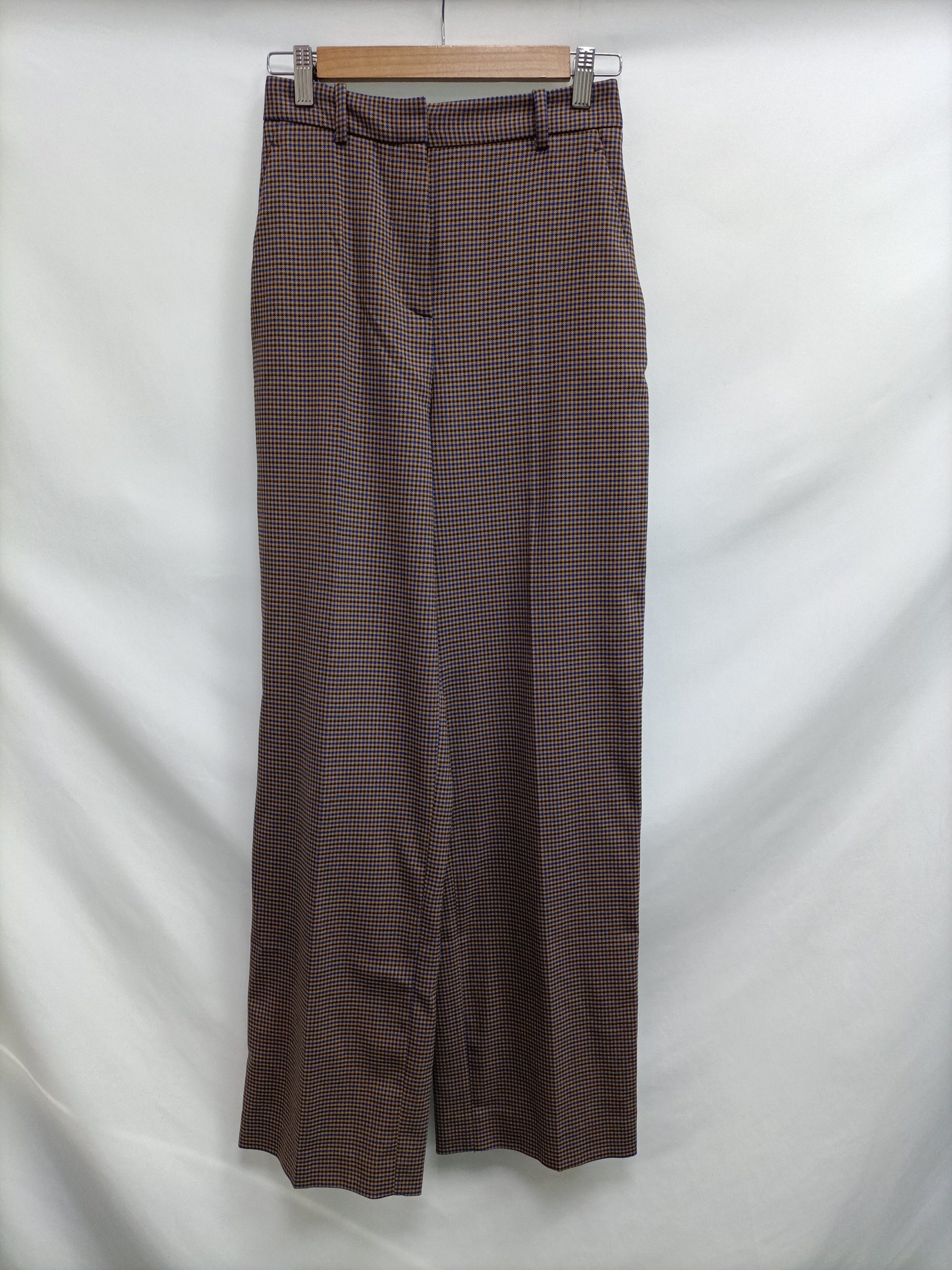ZARA.Pantalones palazzo pata de gallo T.XS