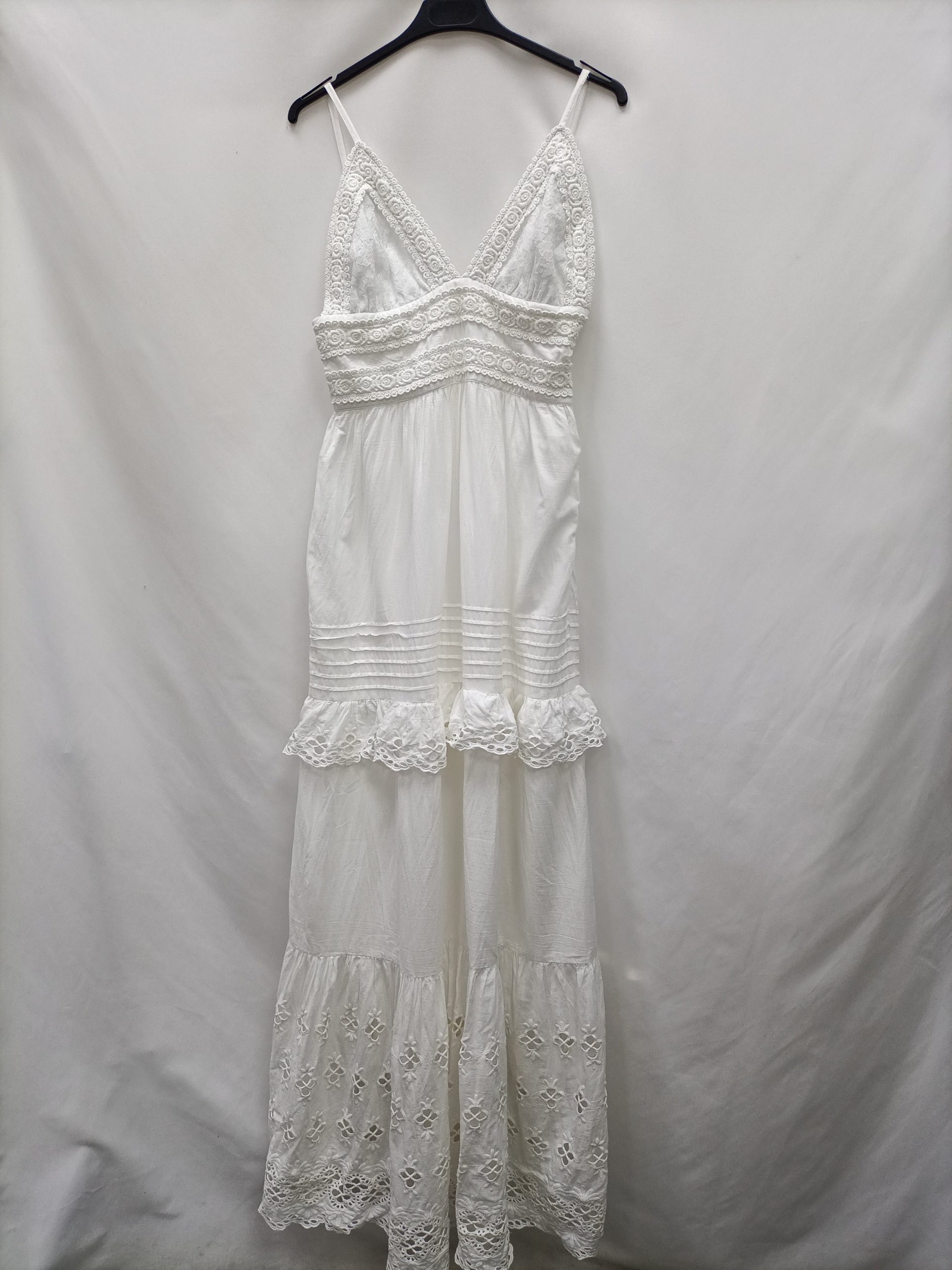 CUPLÉ. Vestido largo encaje T.s