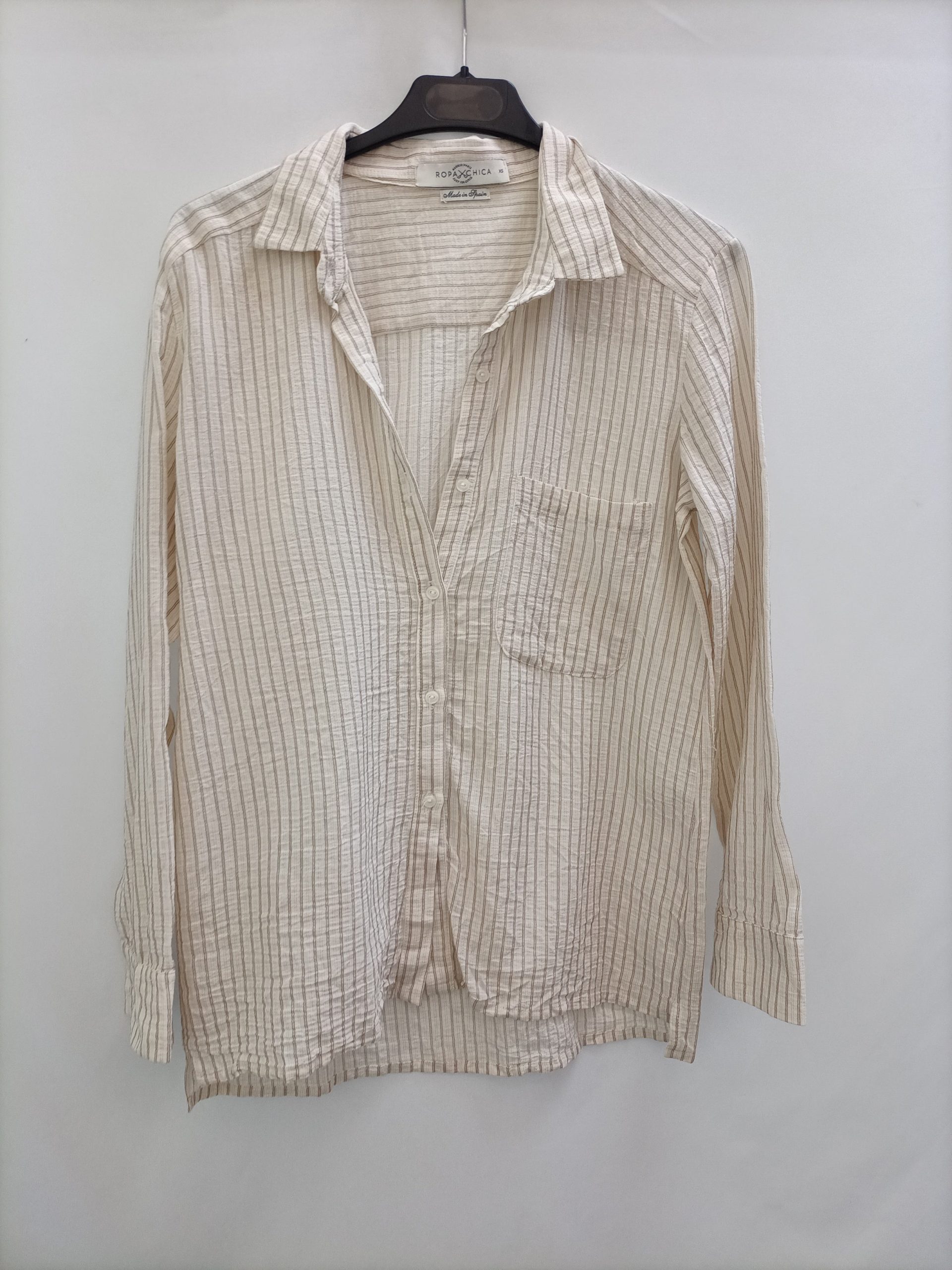 ROPA CHICA. Camisa beige rayas T.xs