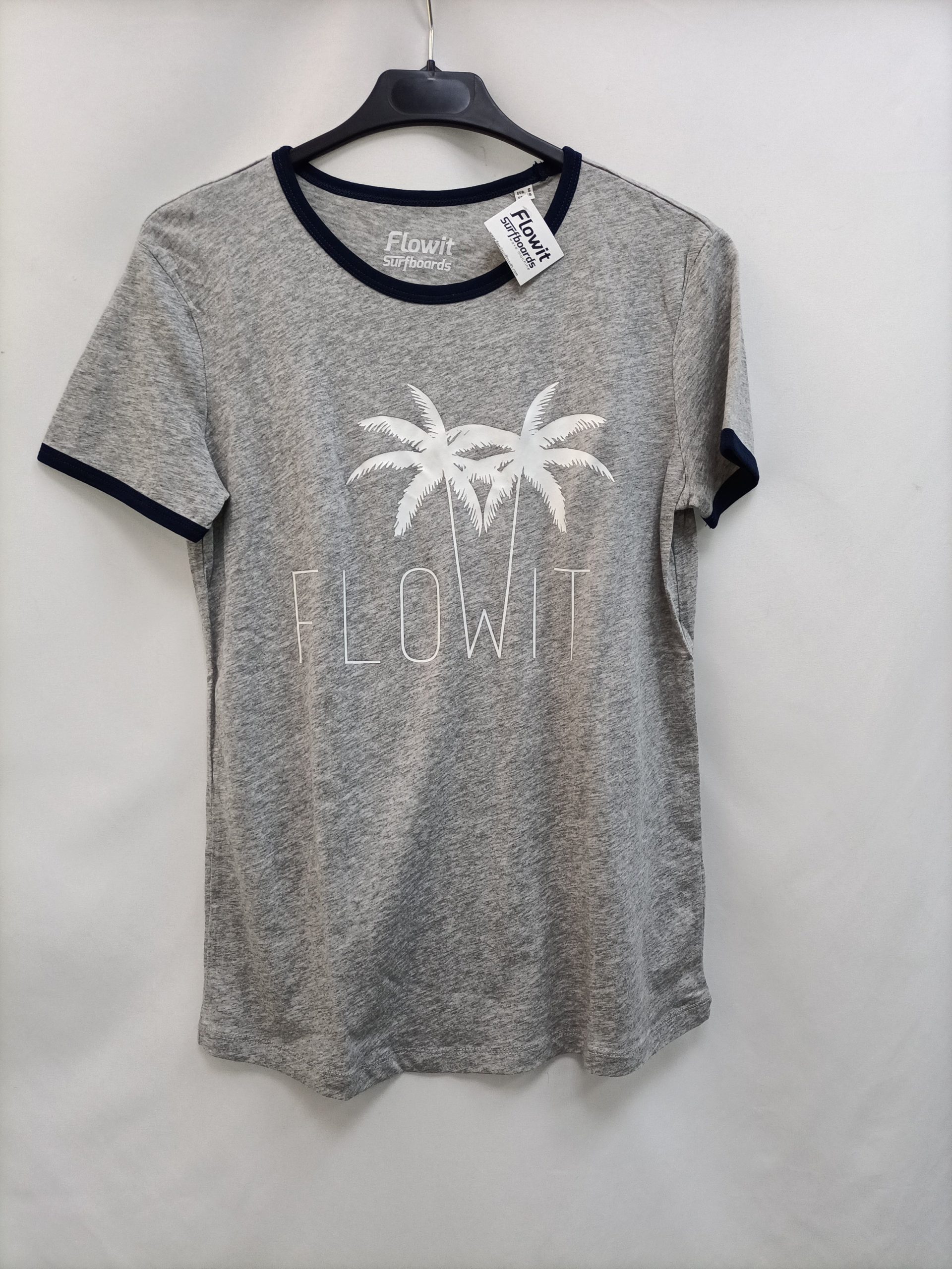 FLOWIT. Camiseta gris palmeras T.s