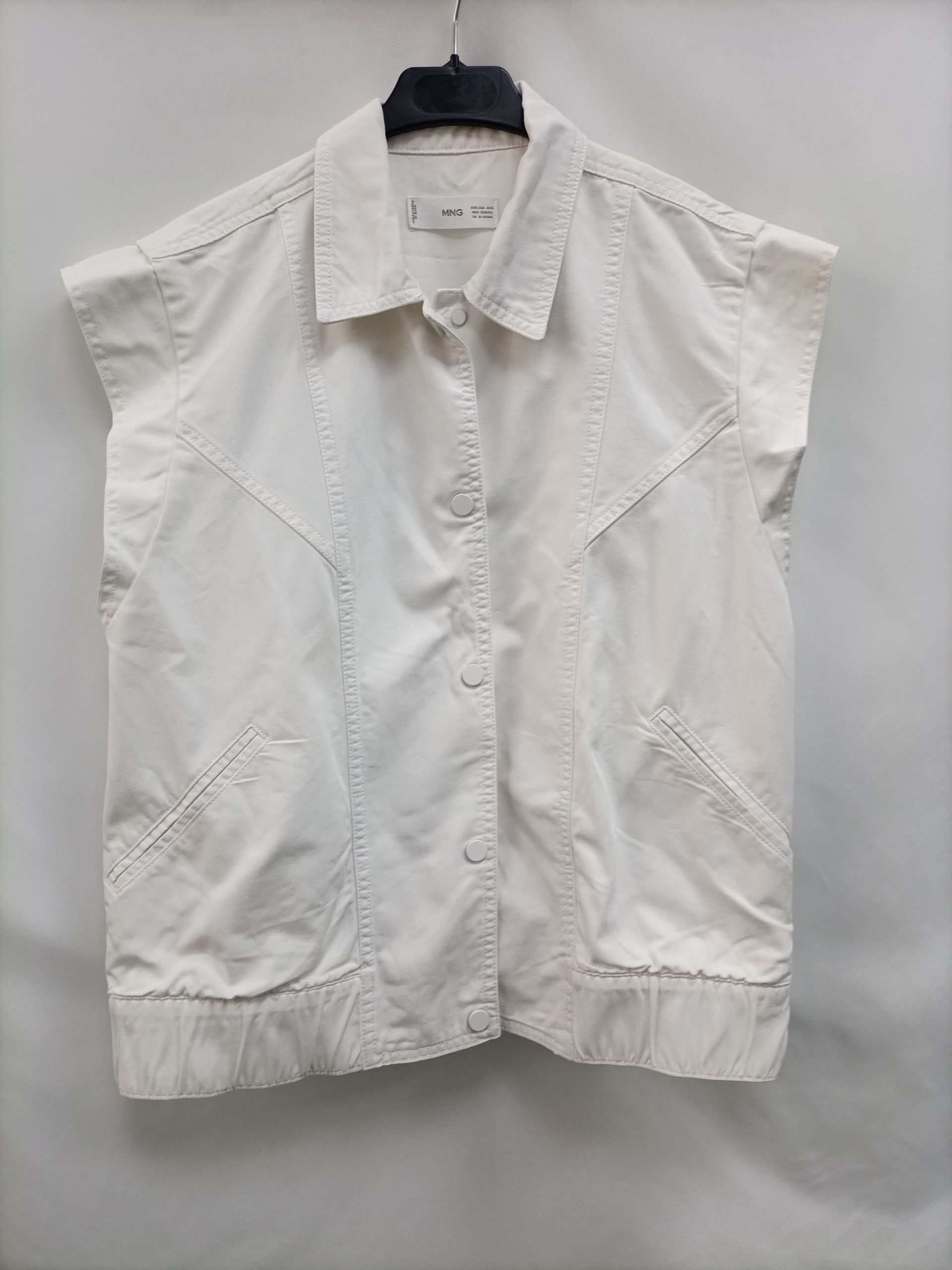 MarketMANGO.Chaleco blanco denim T.XS/S