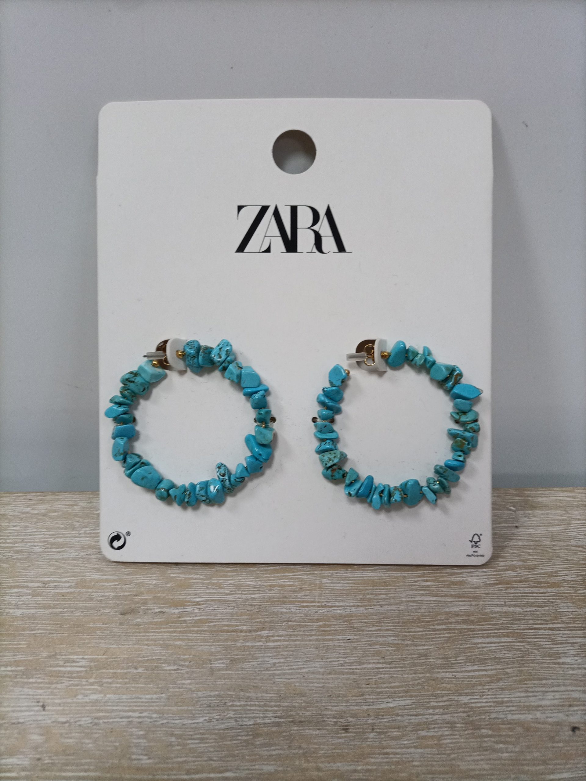 ZARA.pendientes aro azul