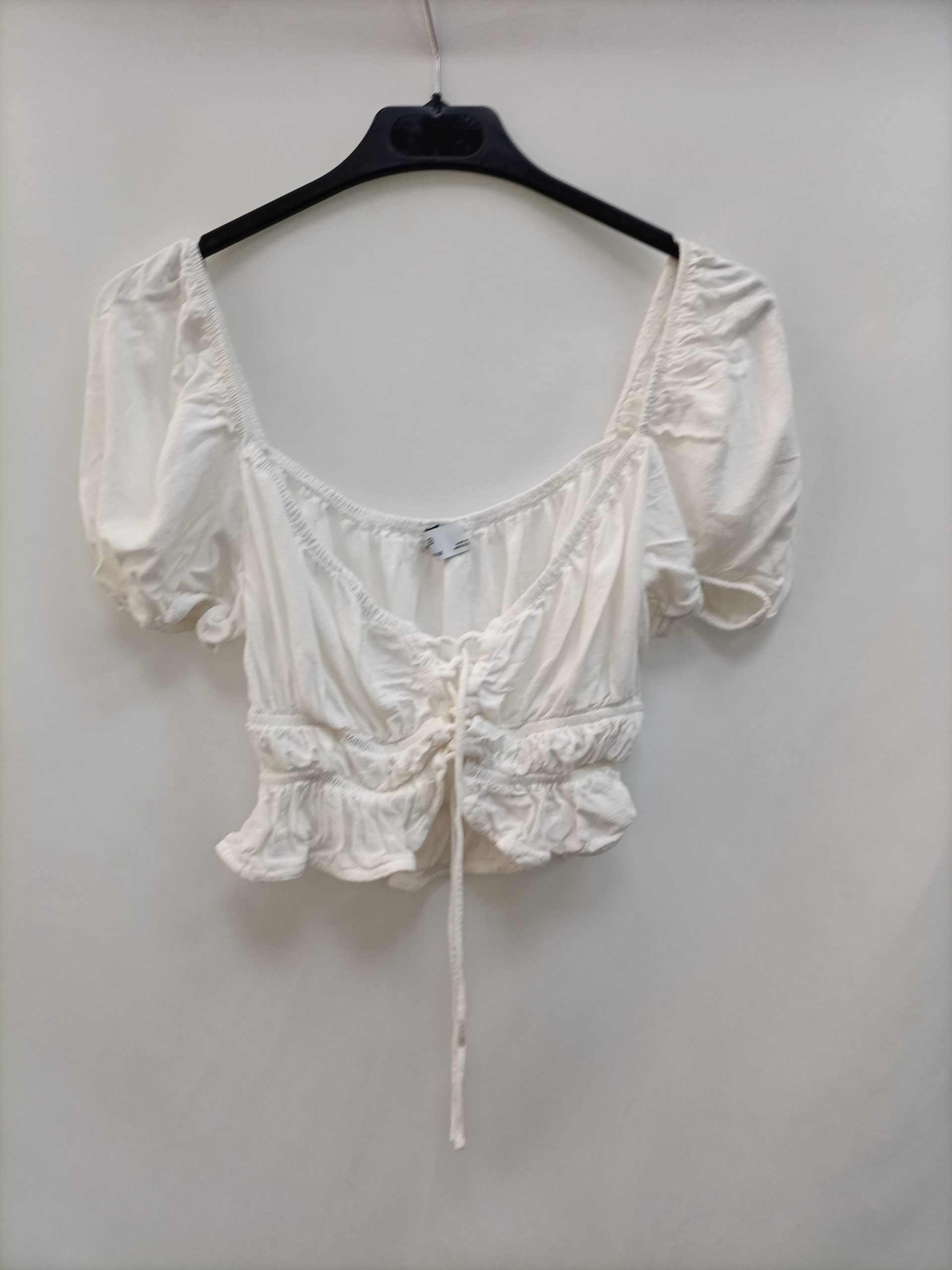 BERSHKA. Top blanco Fruncido T.m