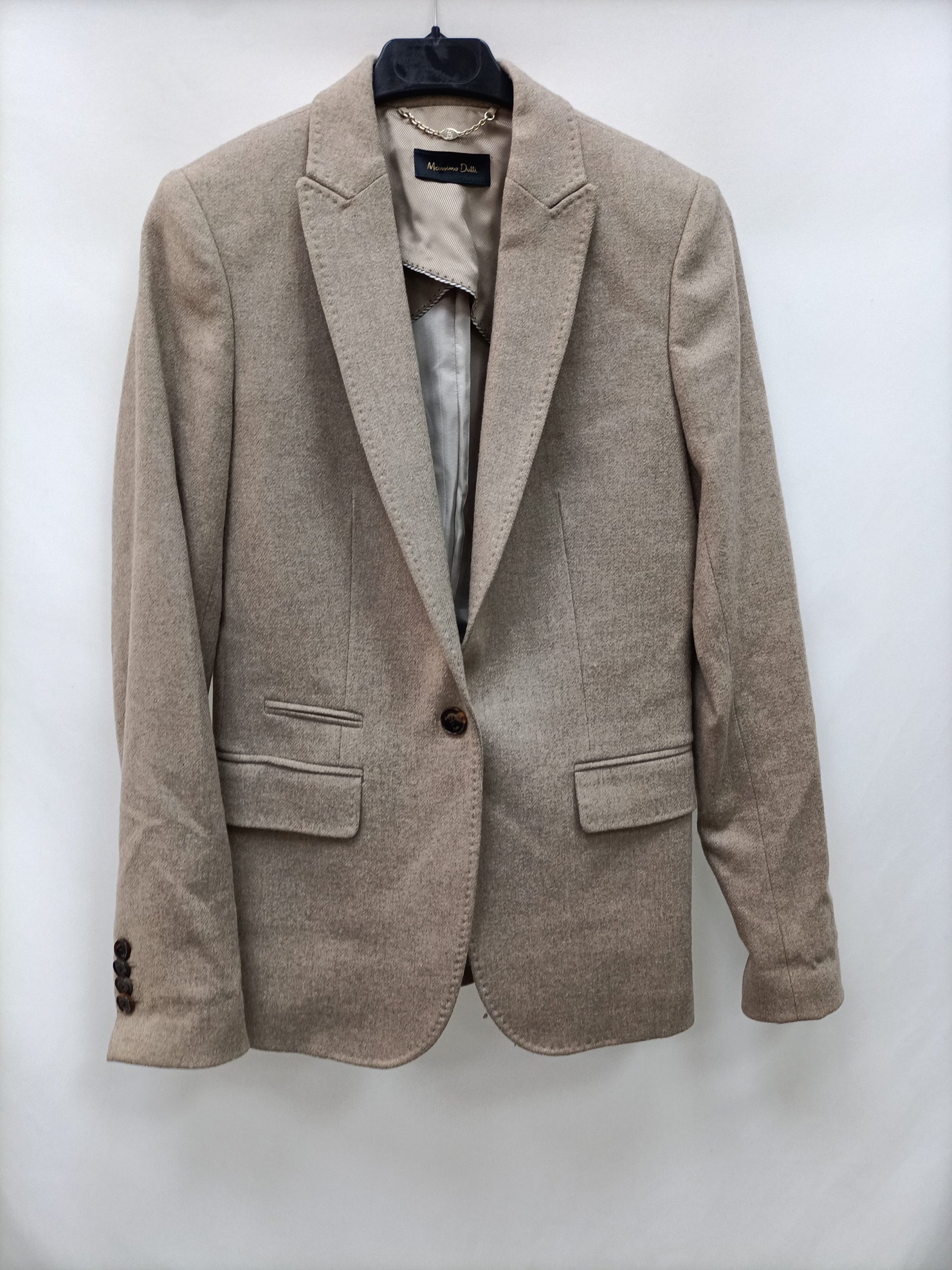 MASSIMO DUTTI. Blazer beige lana T.36