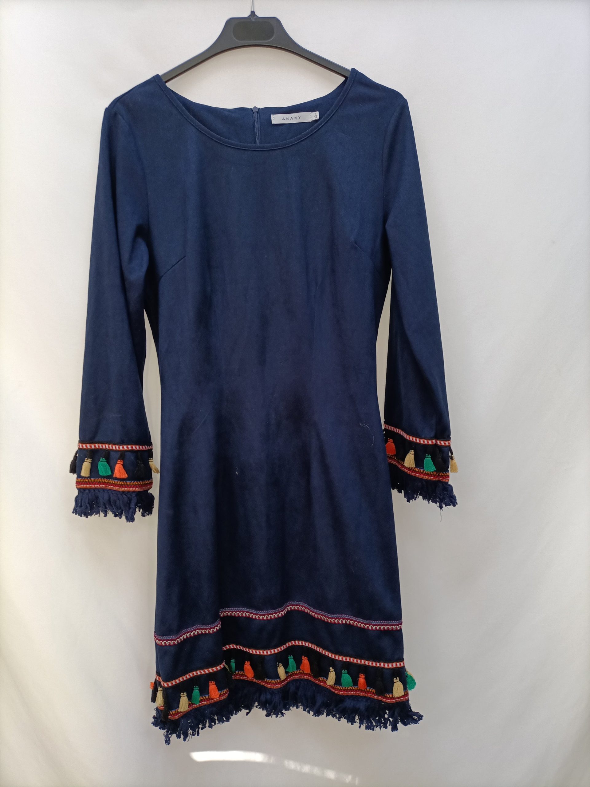 ANANY. Vestido Antelina azul T.s