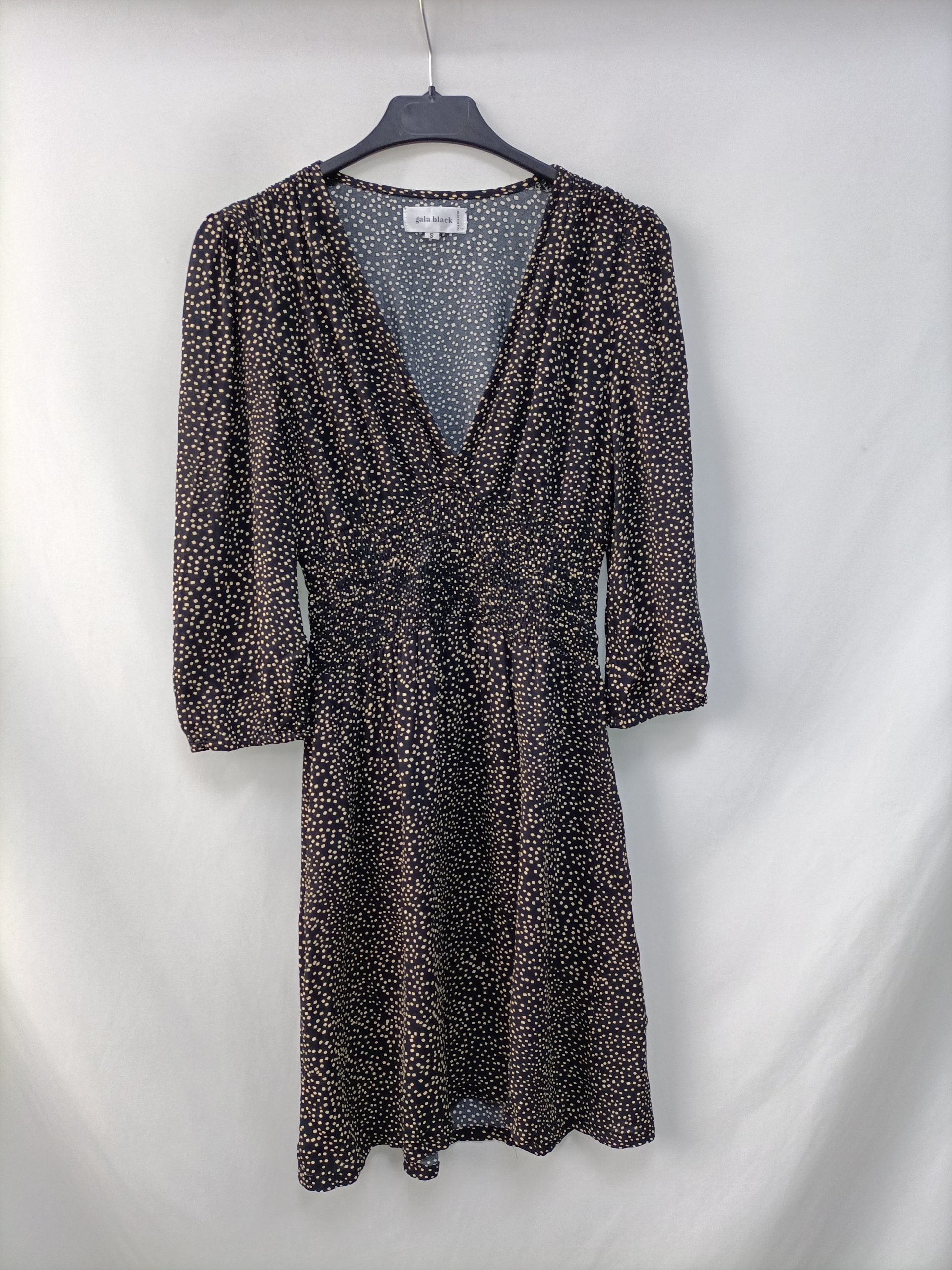 GALA BLACK. Vestido negro cuadros T.s