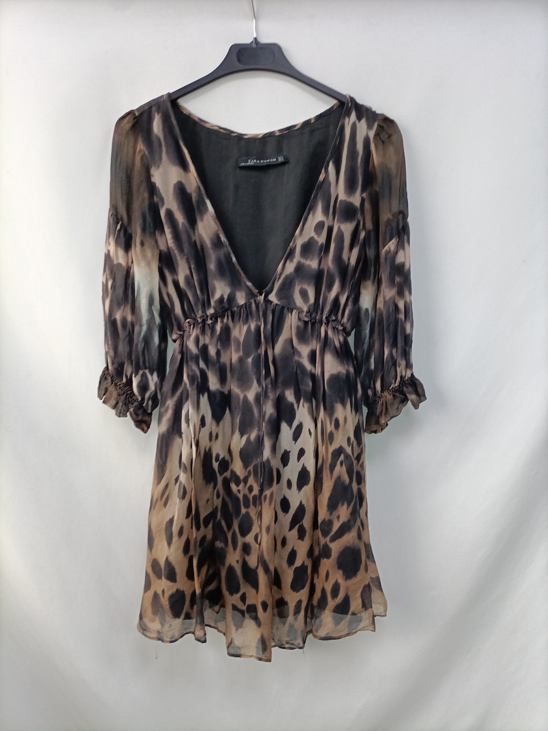 ZARA.Vestido corto animal print T.S