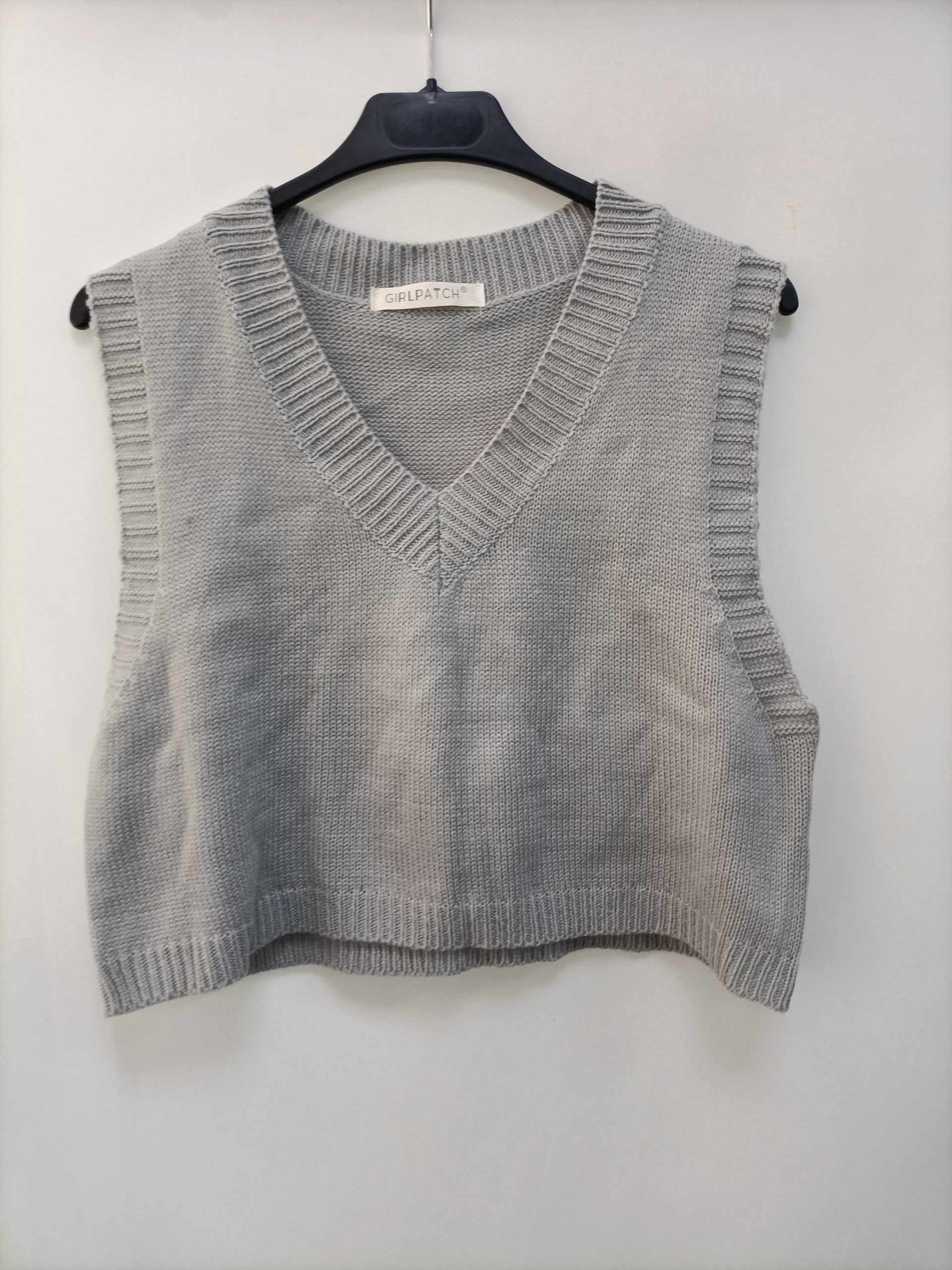 GIRLPATCH. Top punto gris T.s