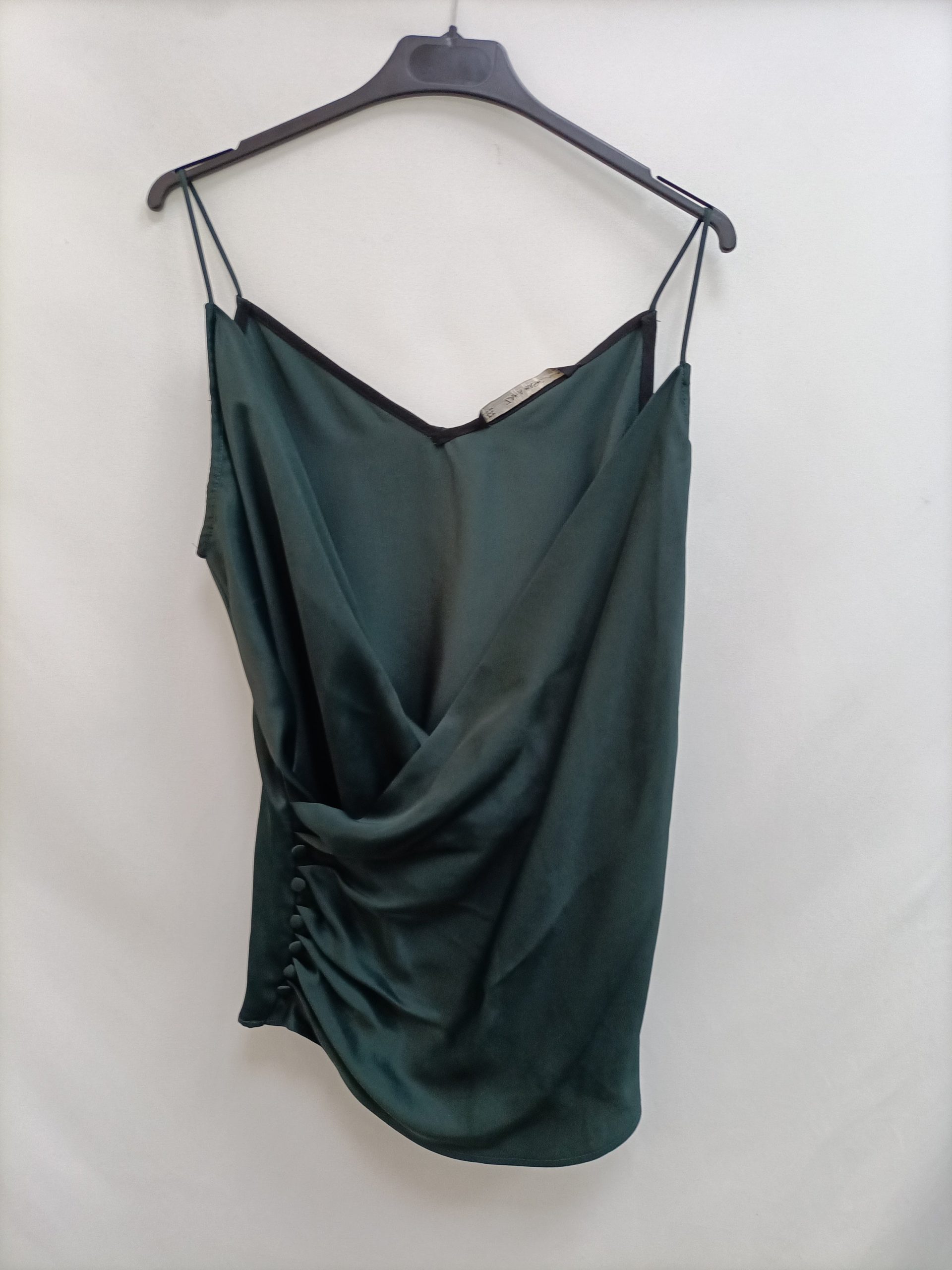 ZARA. Top verde lencero T.m