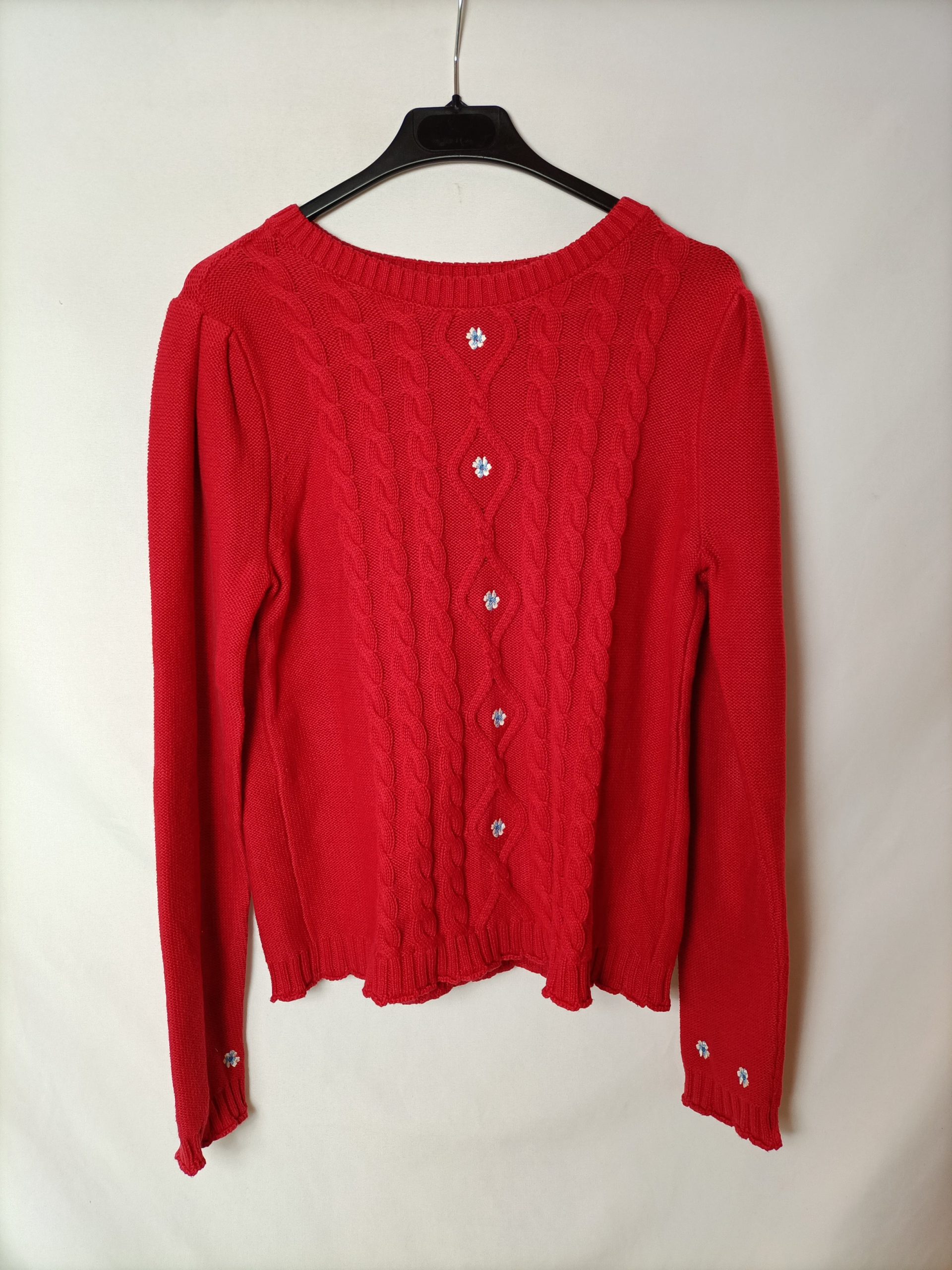 SPRINGFIELD. Jersey rojo bordado T.l