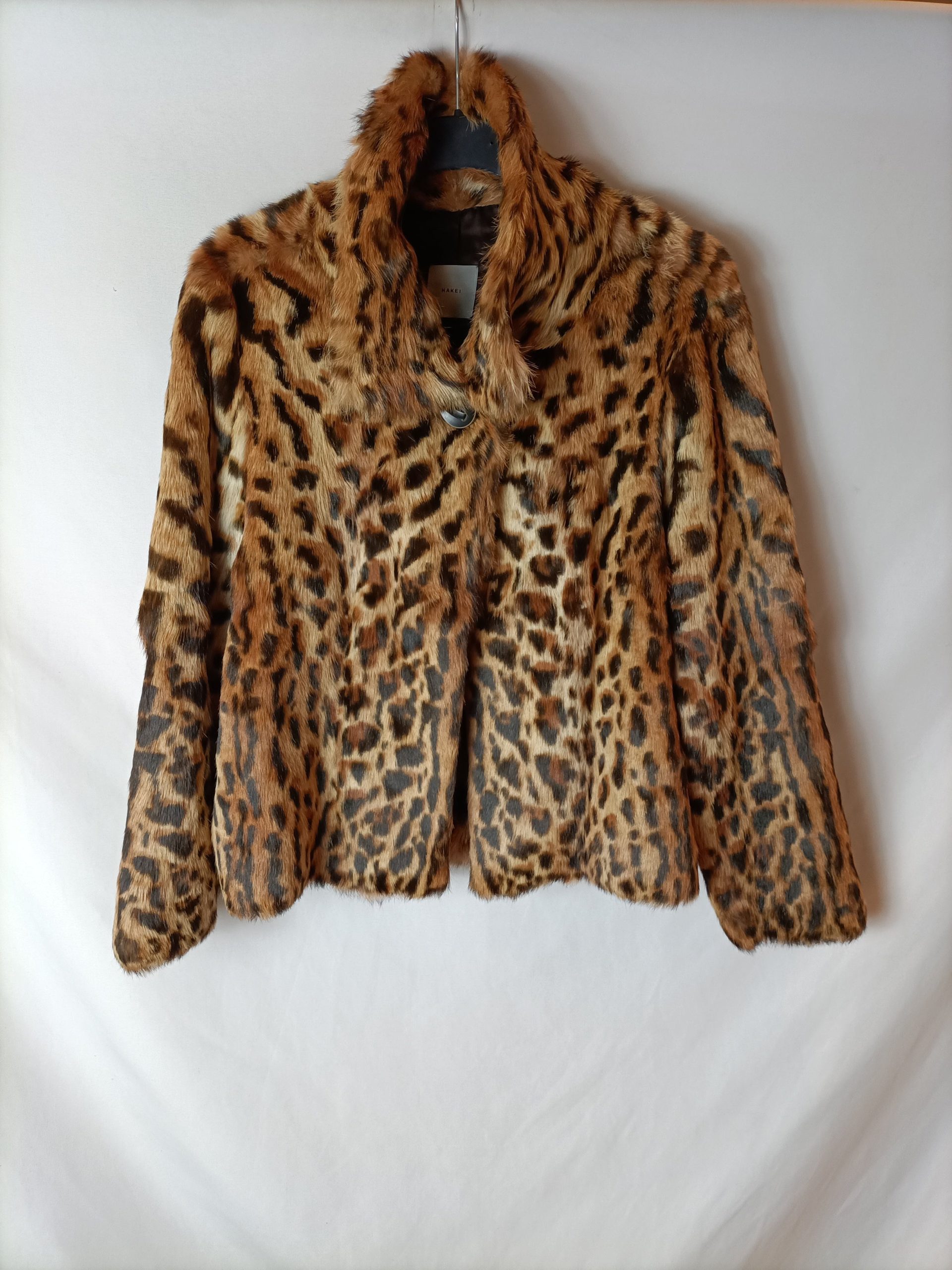 HAKEI.Abrigo 100% pelo animal print T.l