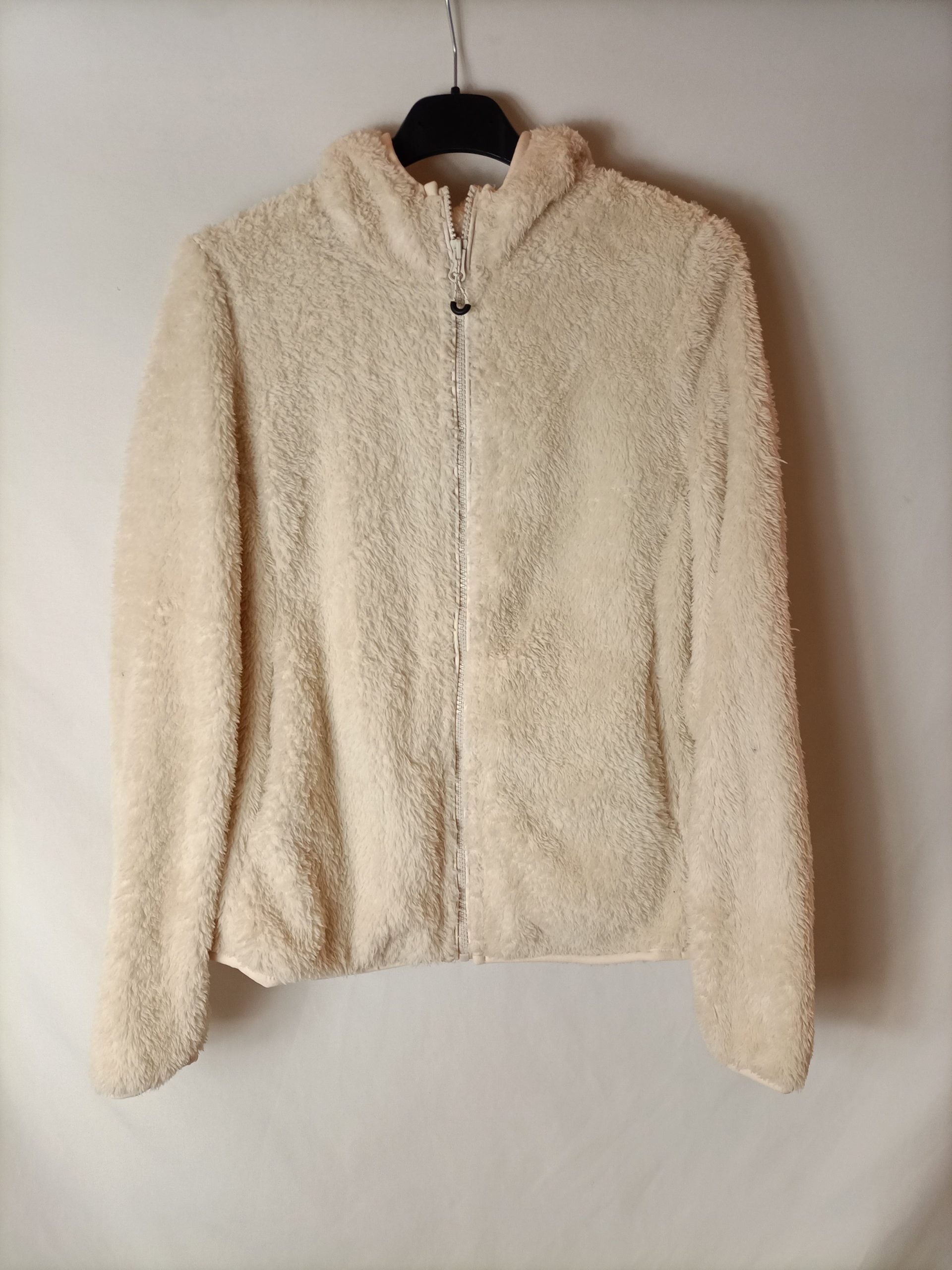 LEFTIES. Chaqueta pelo beige con capucha. T M