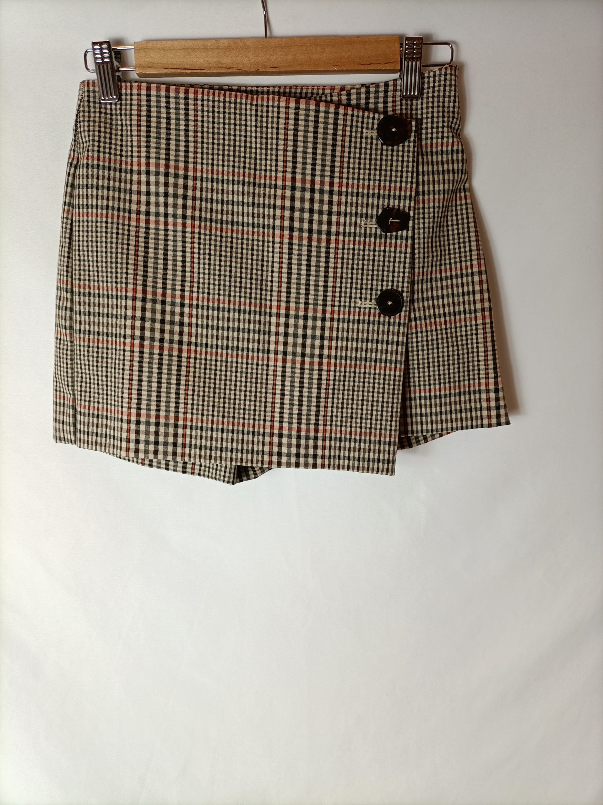 MANGO Falda pantalón cuadros. T.34