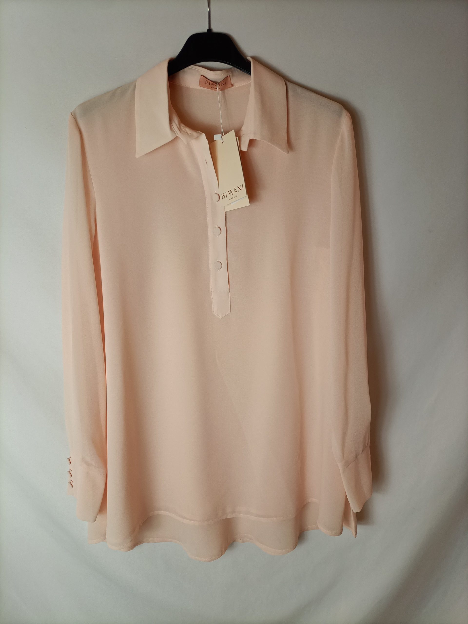 BIMANI. blusa rosa fluida T.m